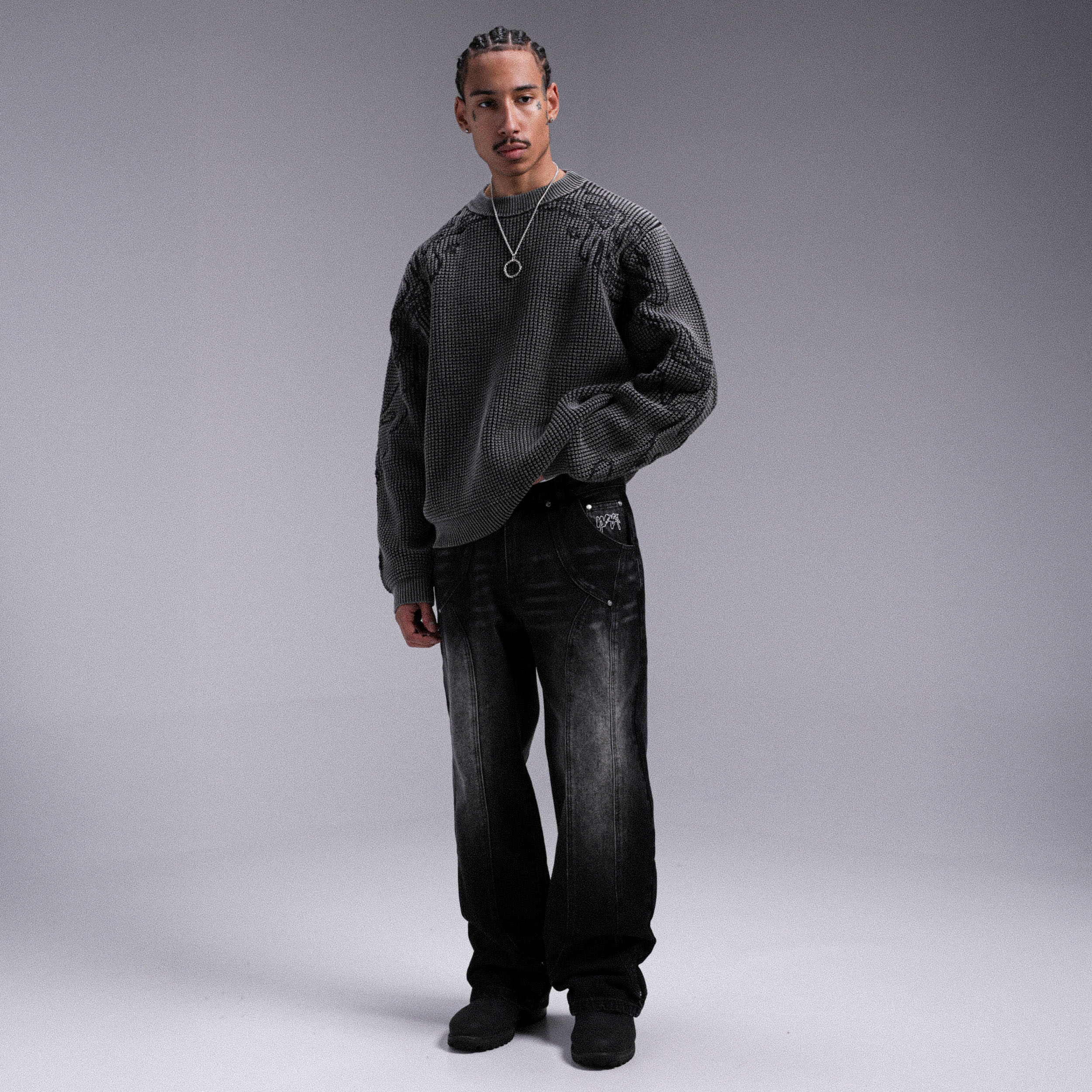KNIT "ABYSSAL" - Gris clair - Image 3