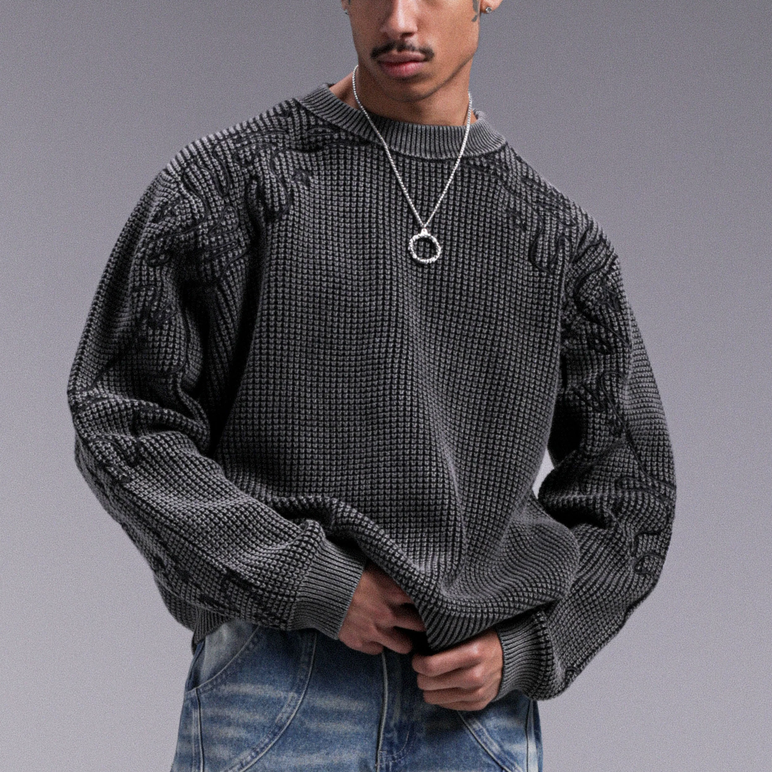 KNIT "ABYSSAL" - Gris clair - Image 5