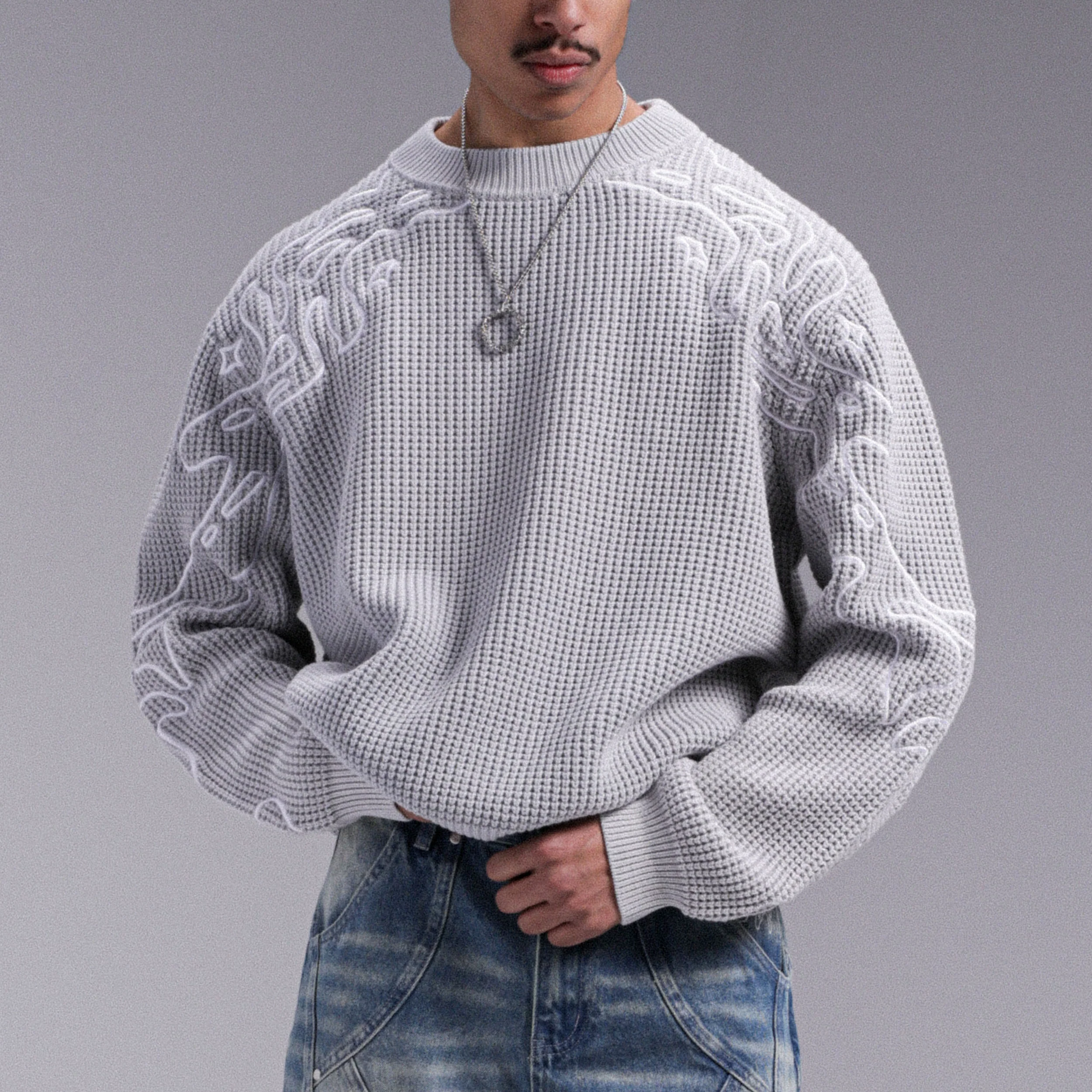 KNIT "ABYSSAL" - Gris clair - Image 5