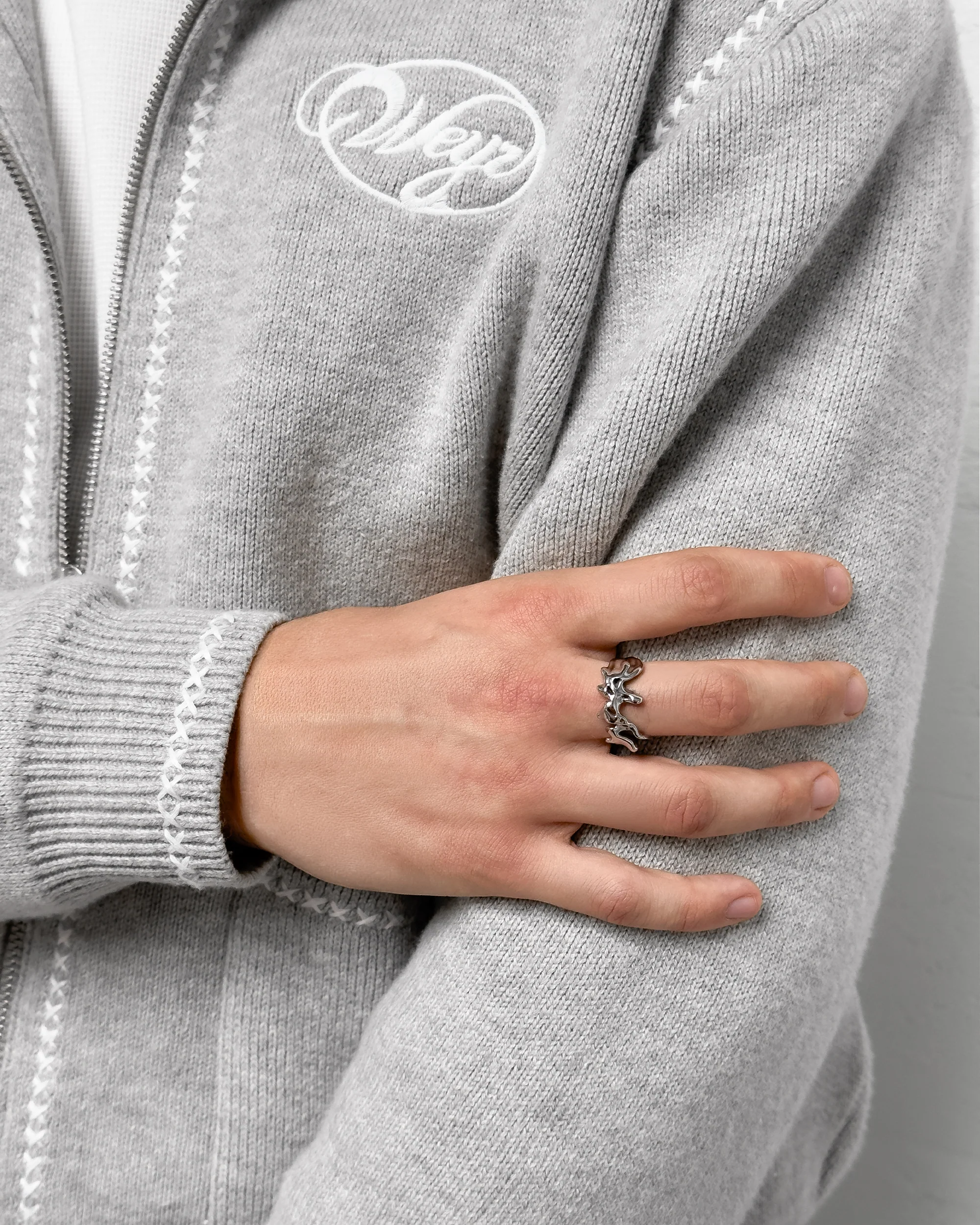 Bague ajustable "RELIC" - Chrome - Image 3