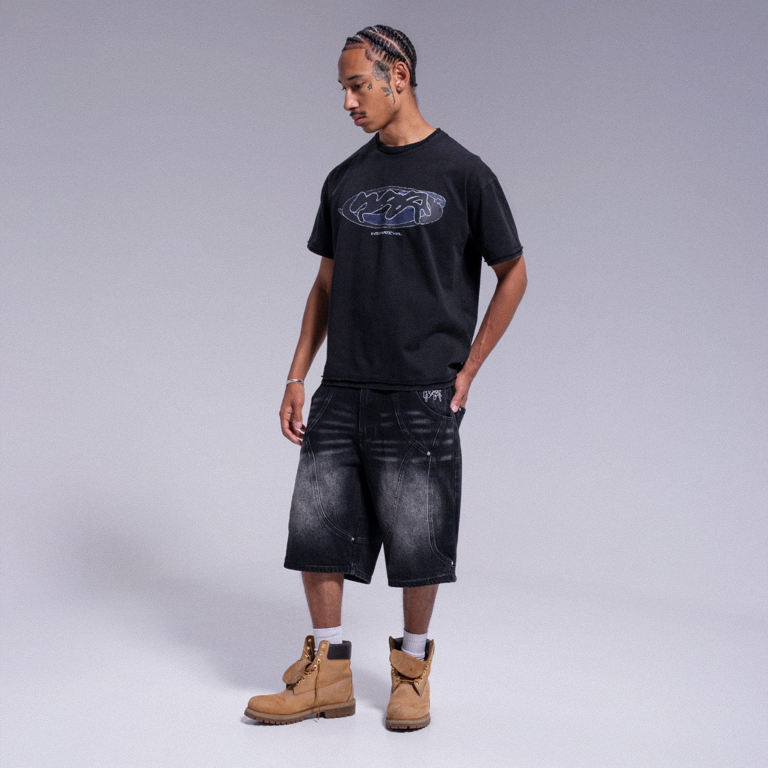 SHORT "ARCH" DENIM WEYZ - NOIR DÉLAVÉ - Image 4