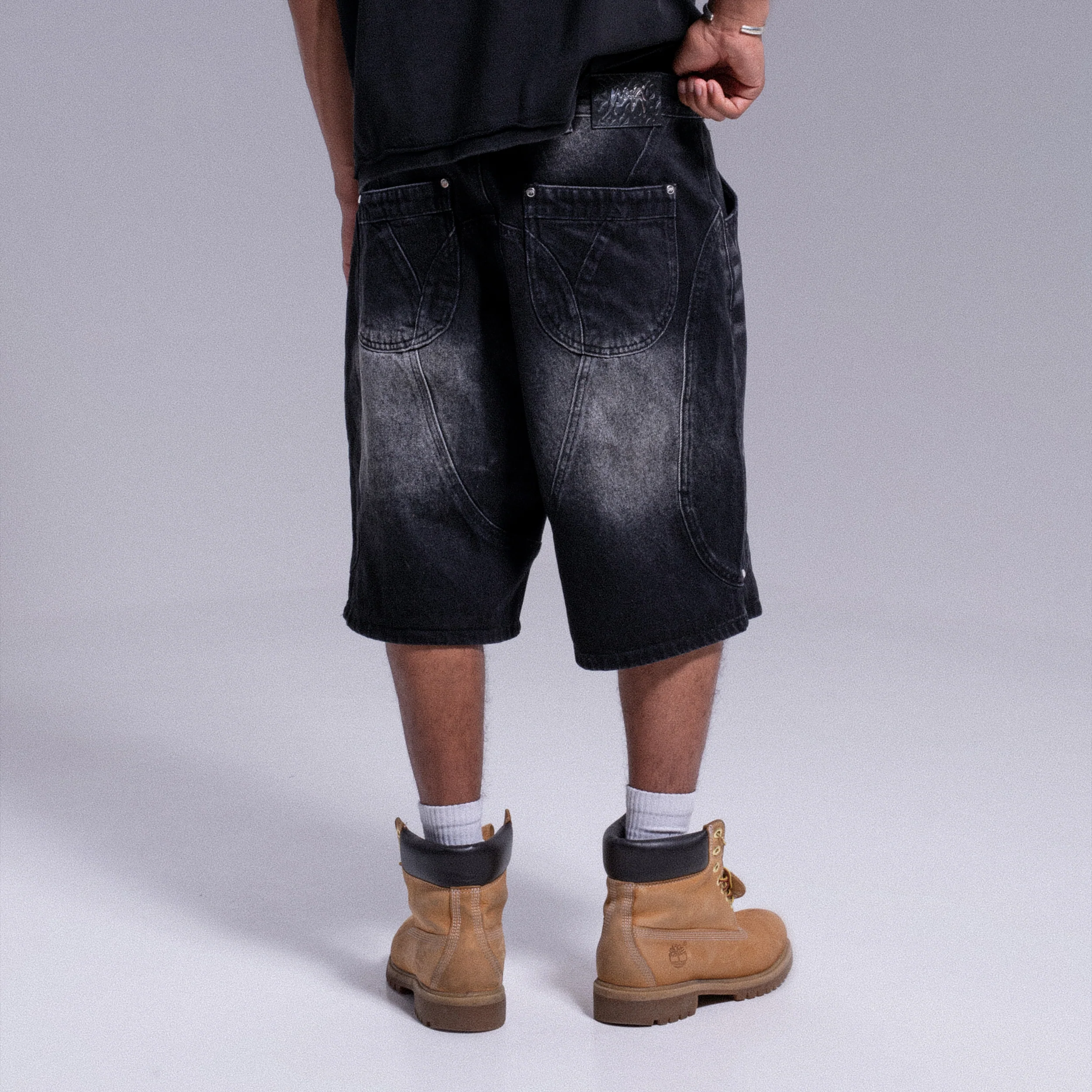 SHORT "ARCH" DENIM WEYZ - NOIR DÉLAVÉ - Image 5
