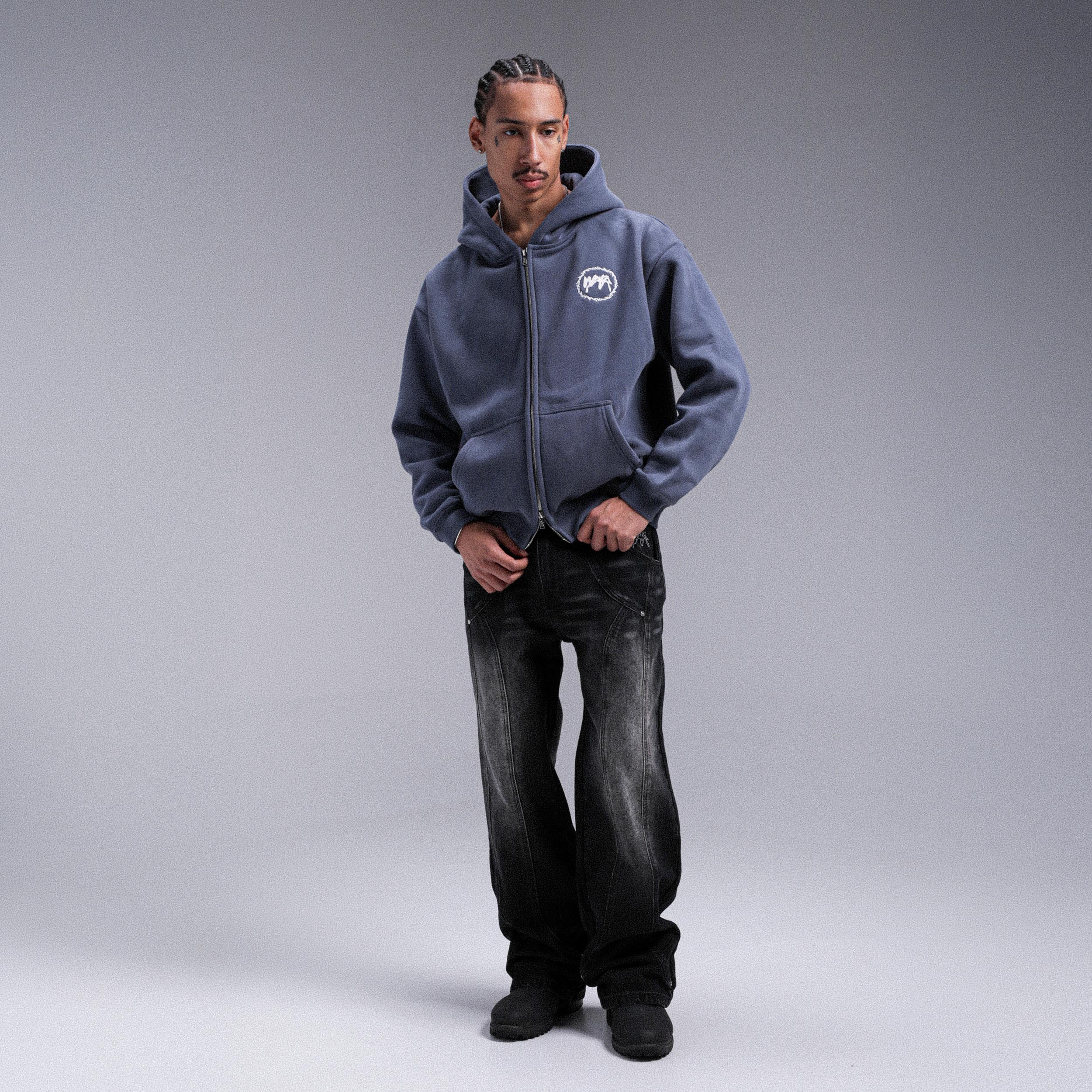 Gilet "CROWN" Double Zip - Bleu fade - Image 3