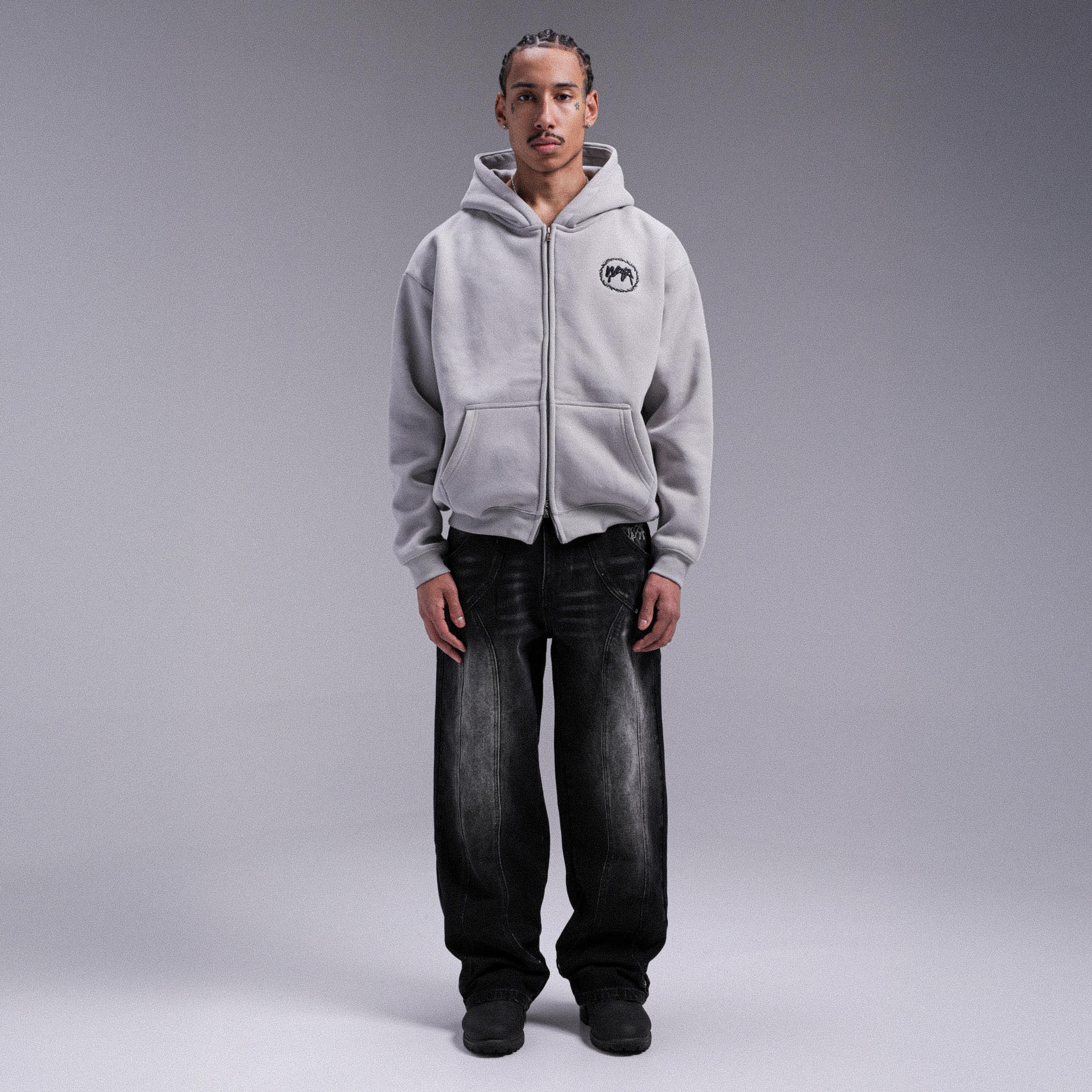 Gilet "CROWN" Double Zip - Gris clair - Image 3