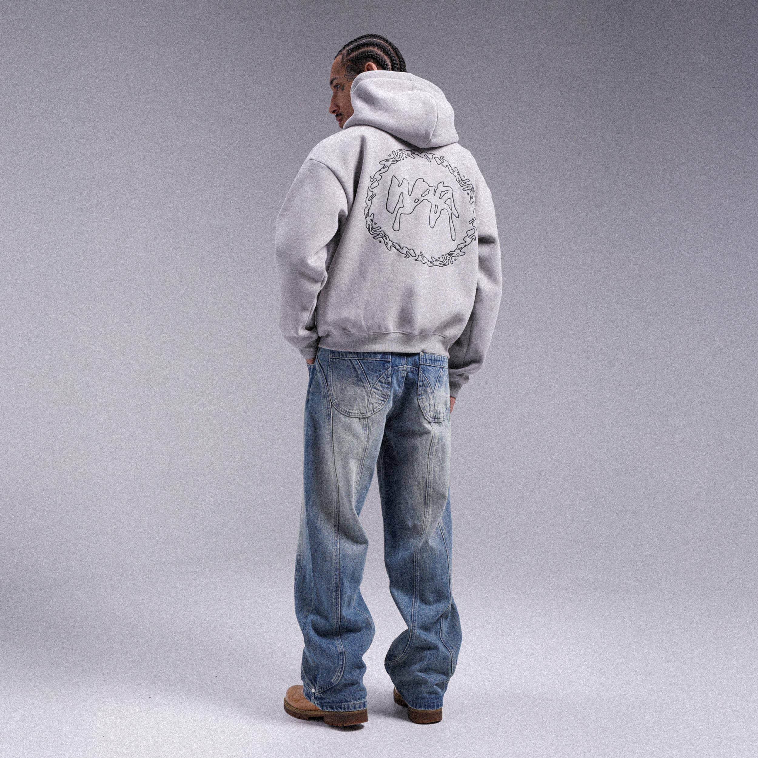 Gilet "CROWN" Double Zip - Gris clair - Image 4