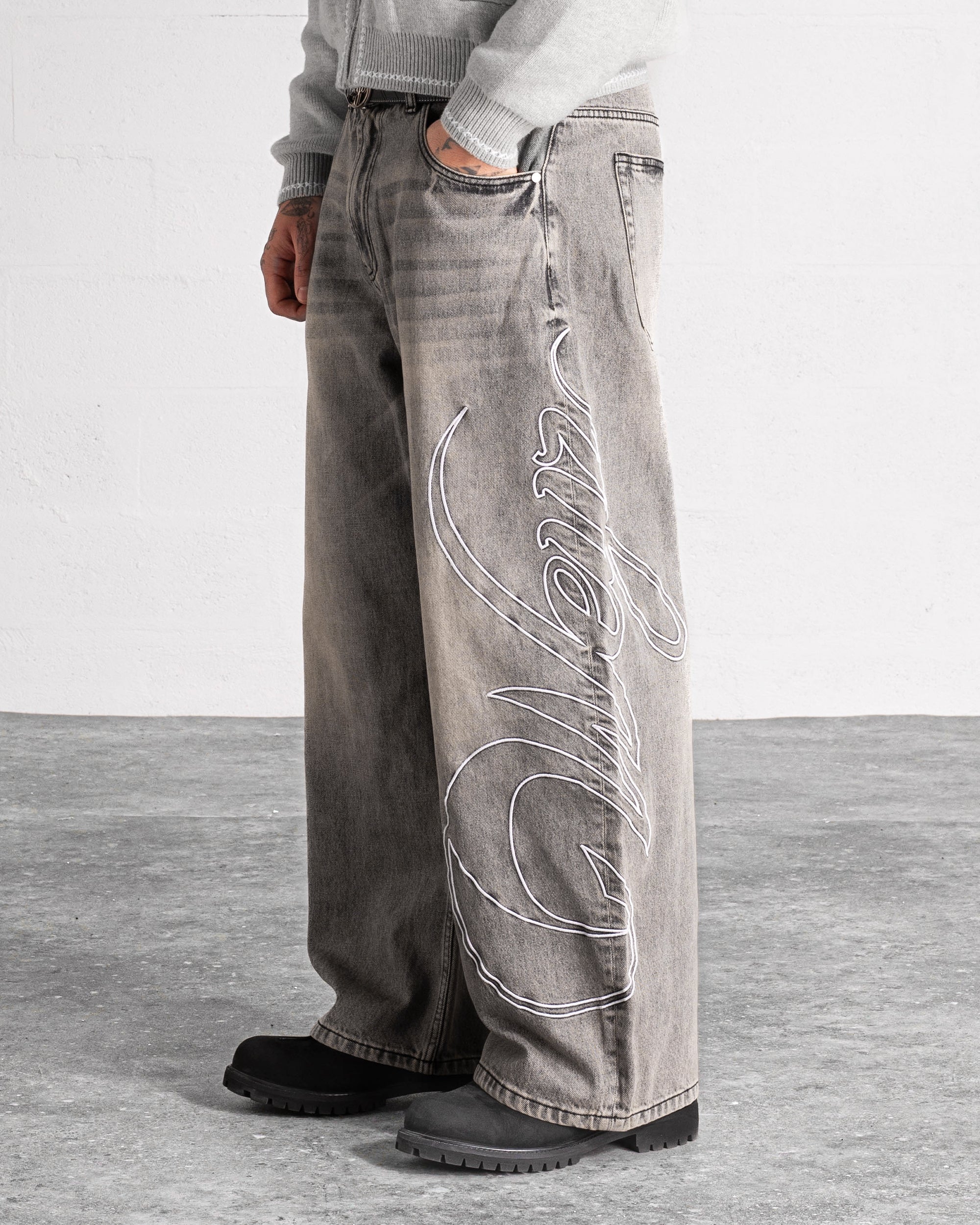 Pantalon Denim "HERITAGE" - Gris délavé - Image 2
