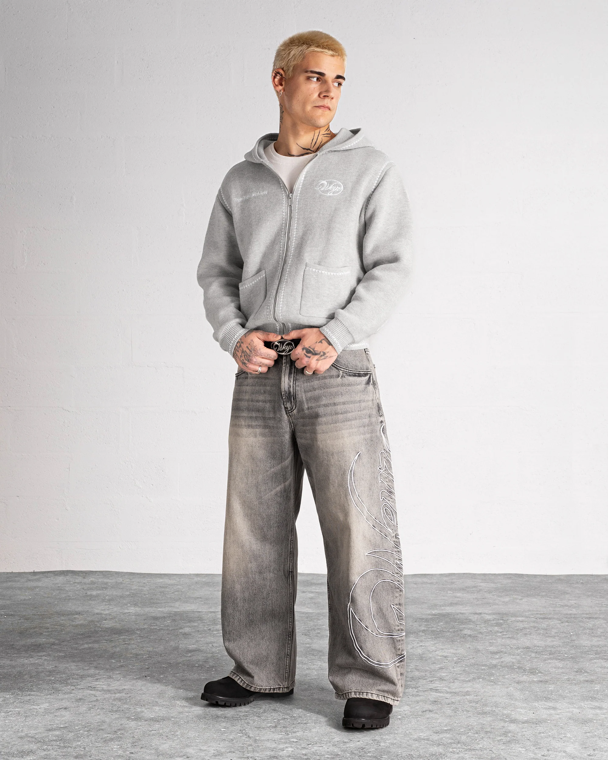 Pantalon Denim "HERITAGE" - Gris délavé - Image 3