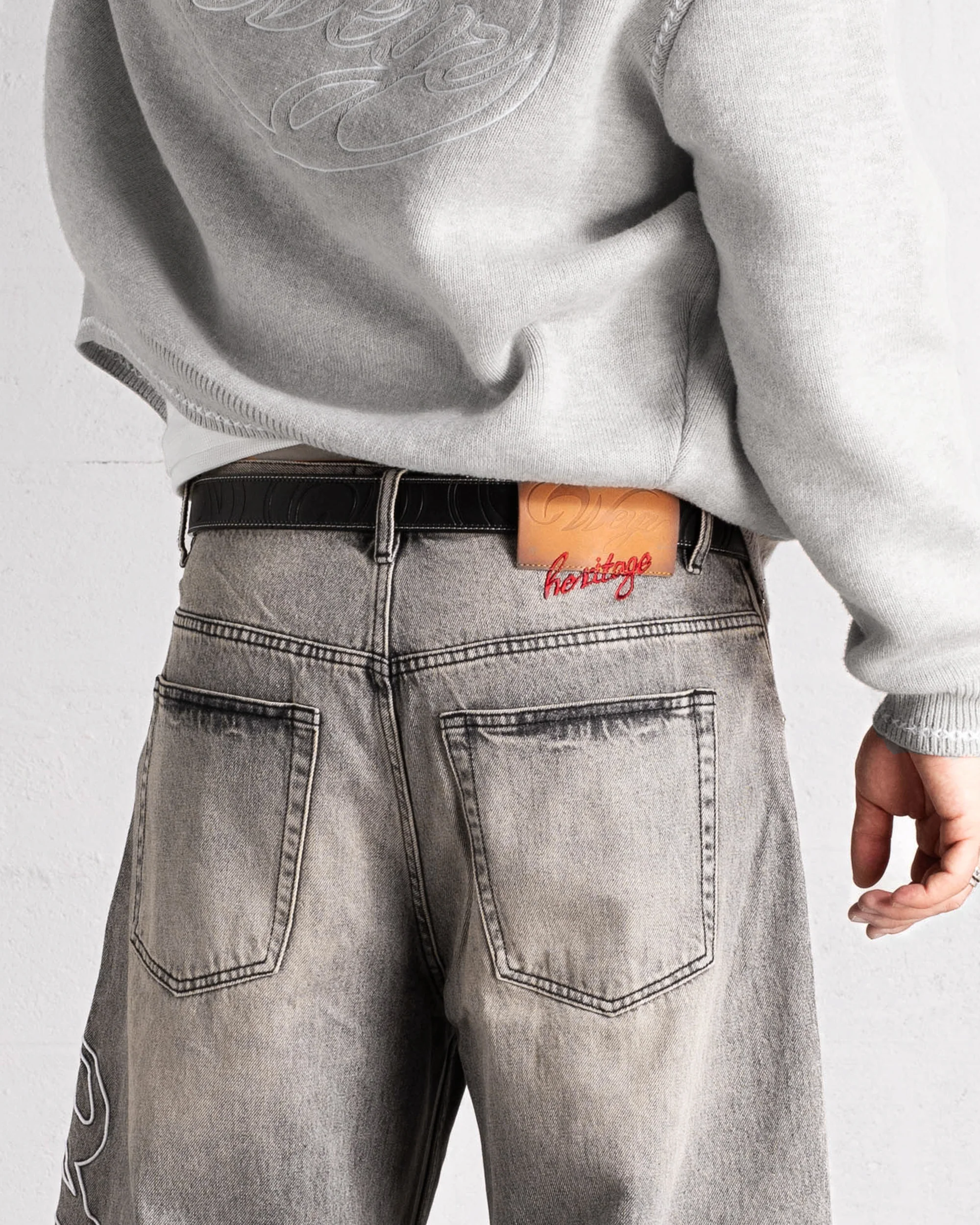 Pantalon Denim "HERITAGE" - Gris délavé - Image 5