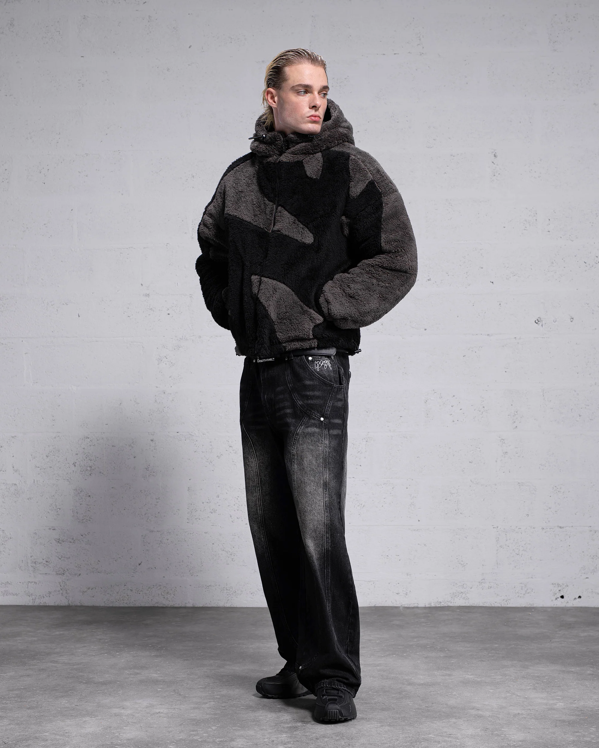 Veste Fluffy Sherpa - Noir - Image 5