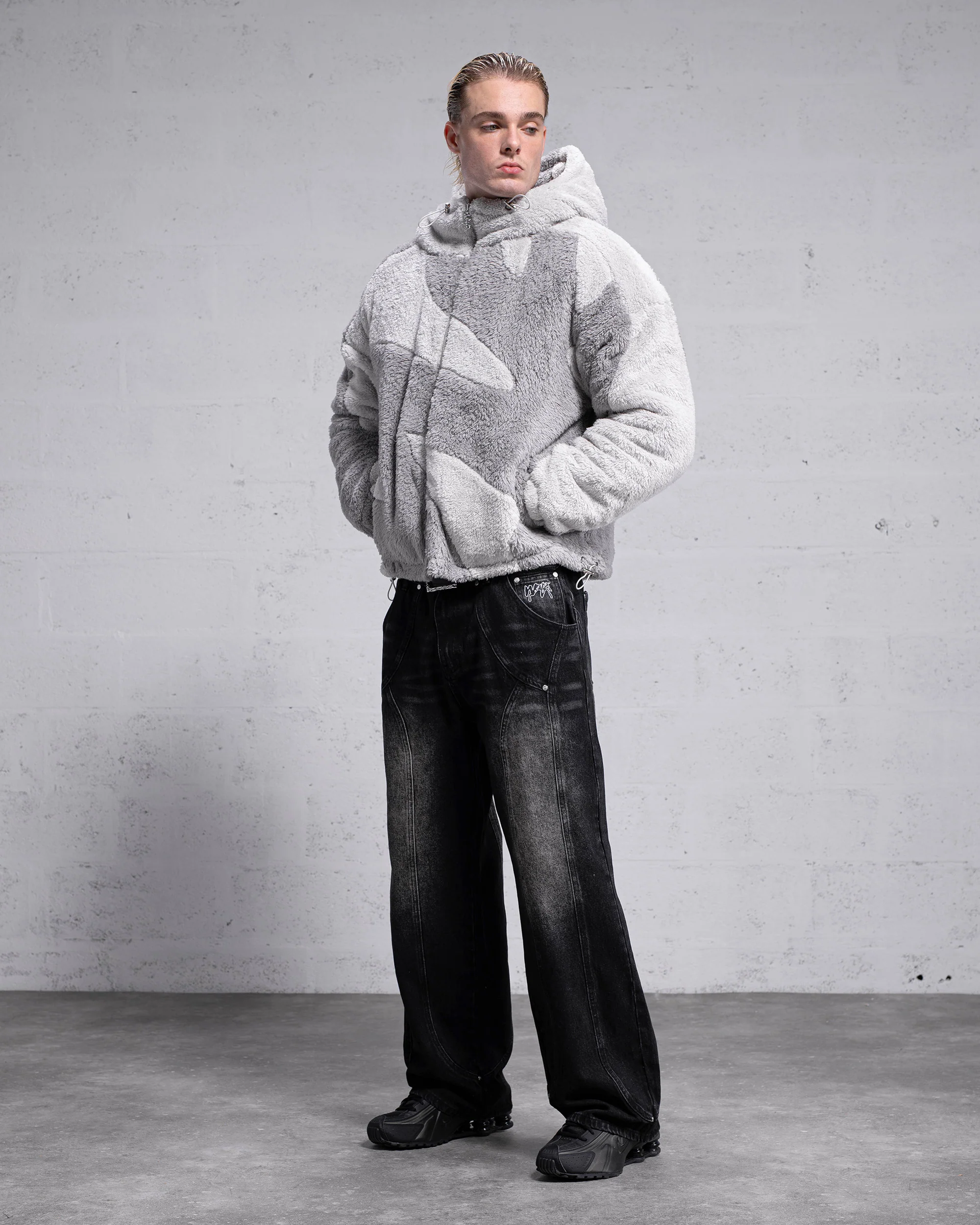 Veste Fluffy Sherpa - Gris clair - Image 3
