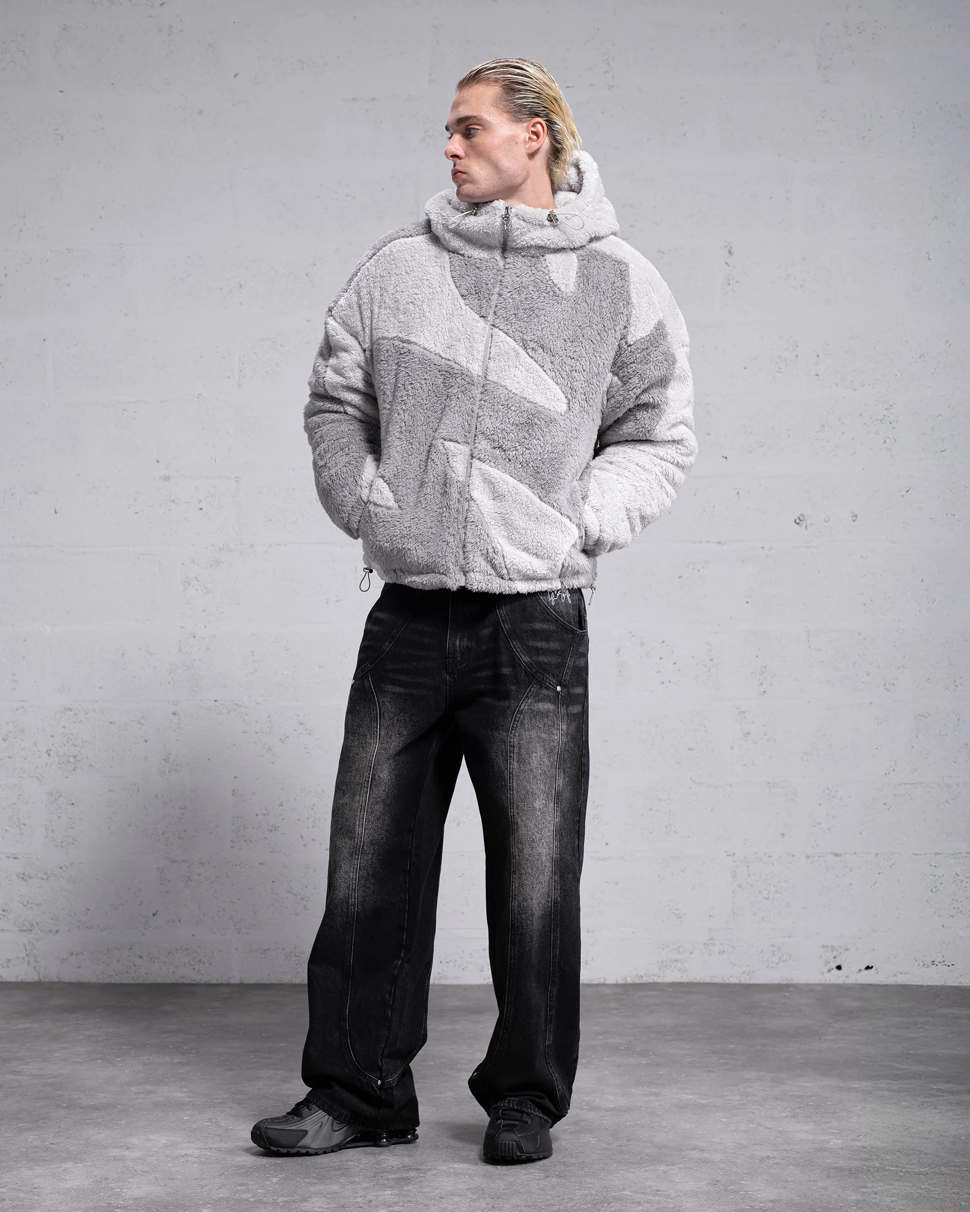 Veste Fluffy Sherpa - Gris clair - Image 6