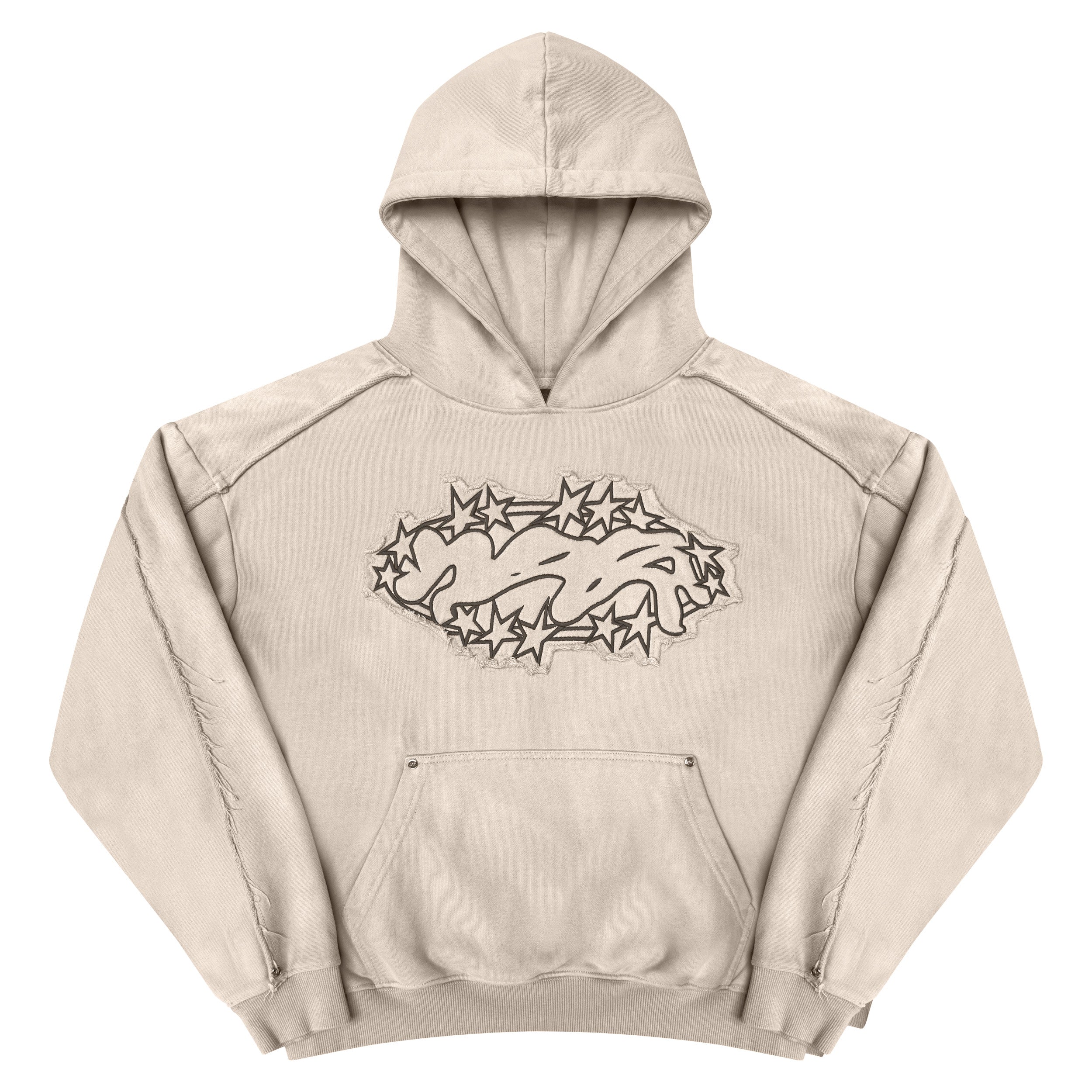 Hoodie "SPIKES" - Beige délavé