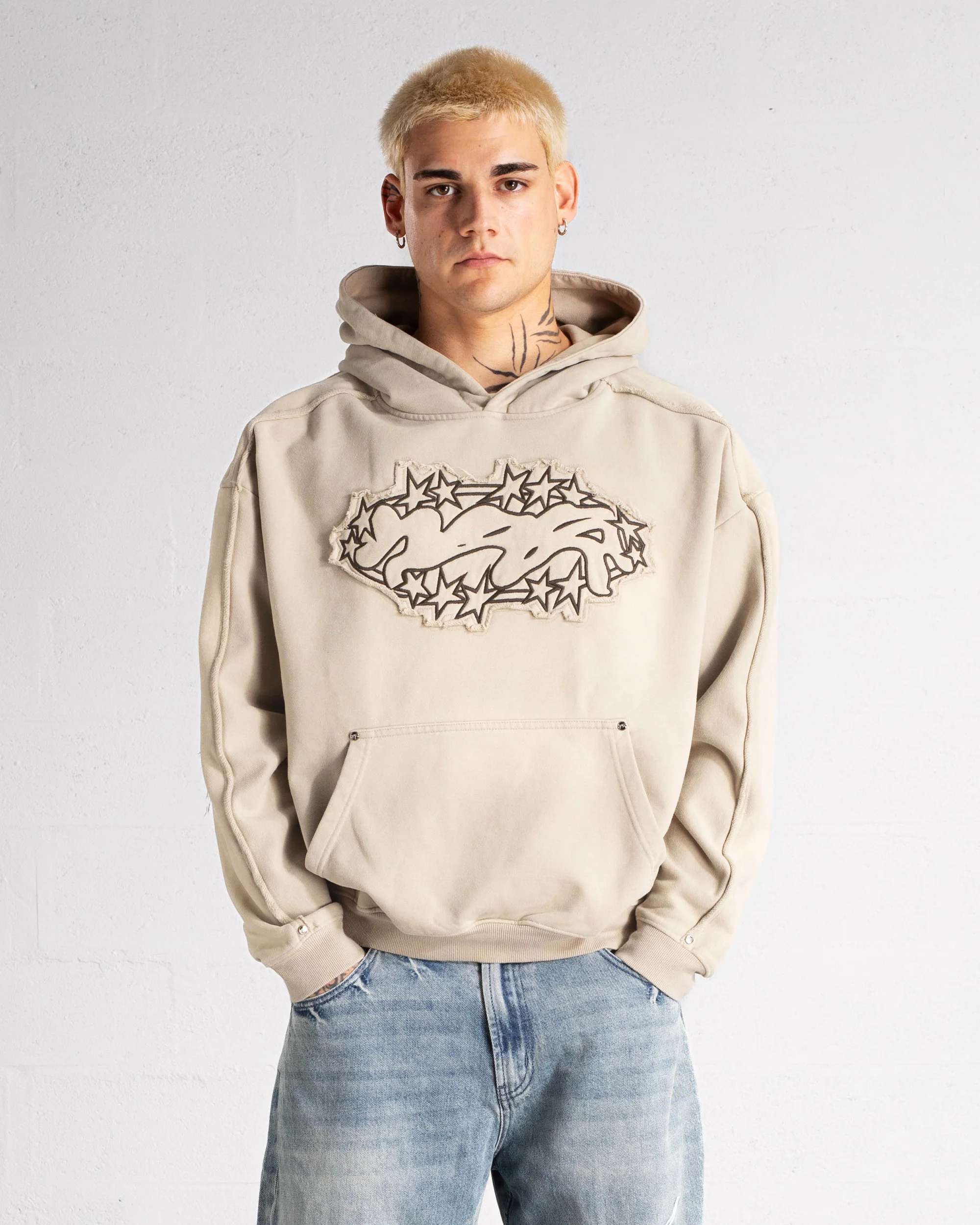 Hoodie "SPIKES" - Beige délavé - Image 2