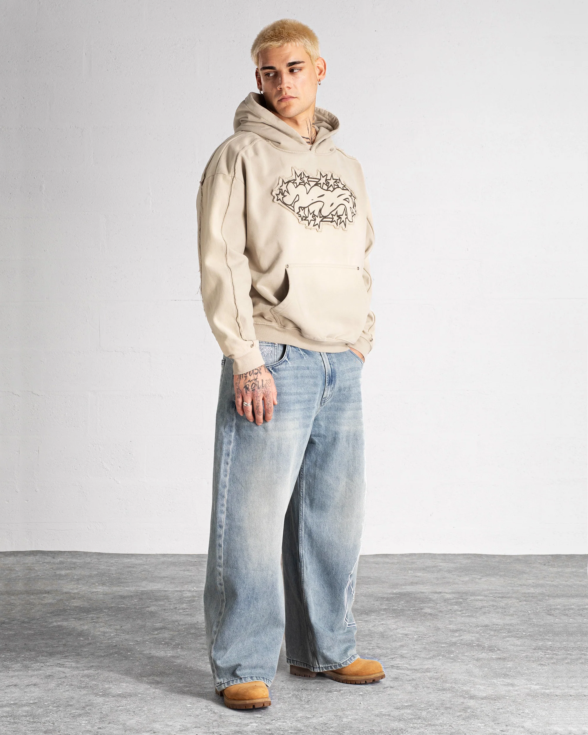 Hoodie "SPIKES" - Beige délavé - Image 3