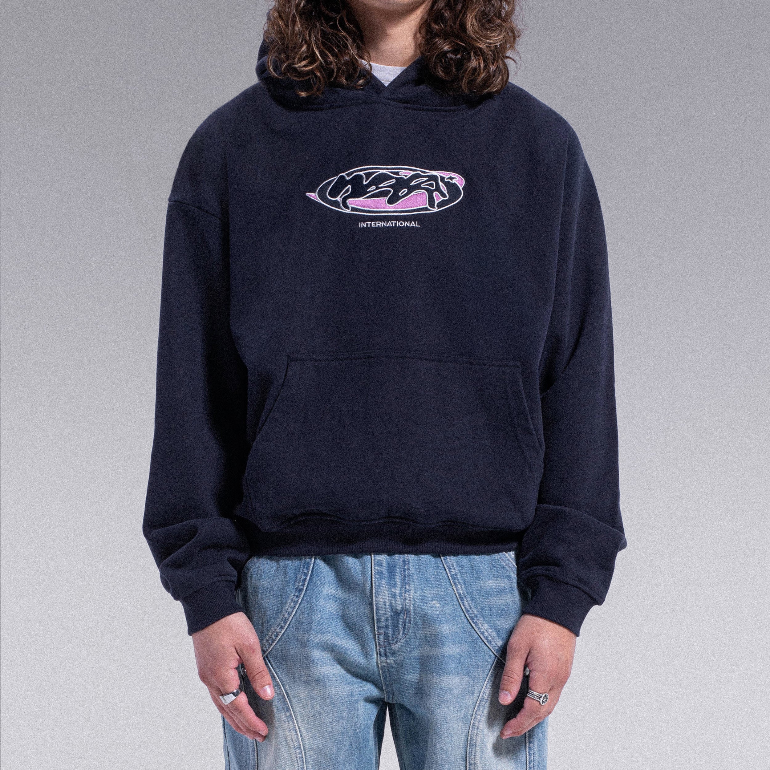 Hoodie brodé "WEYZ CORP" - Navy - Image 3
