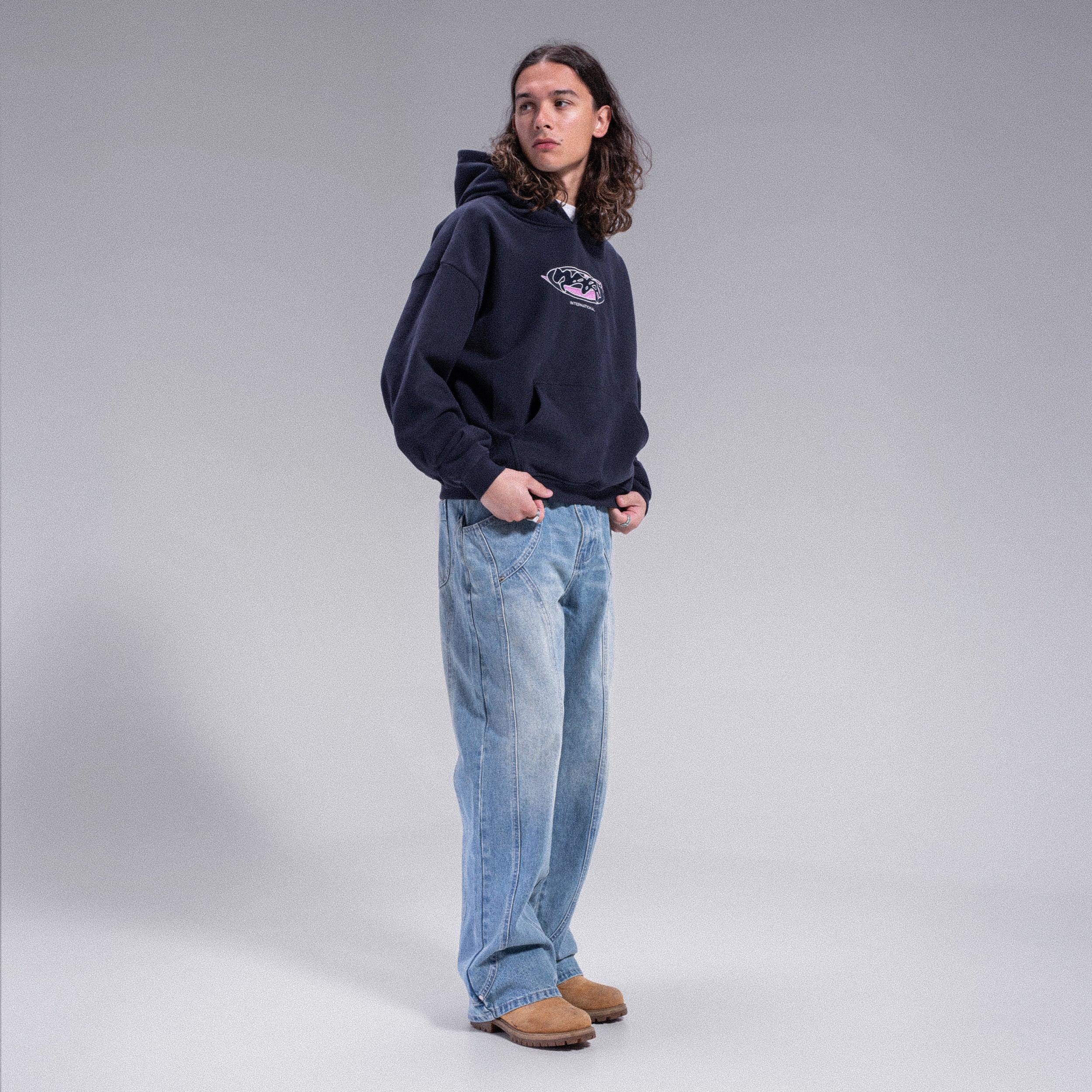 Hoodie brodé "WEYZ CORP" - Navy - Image 4