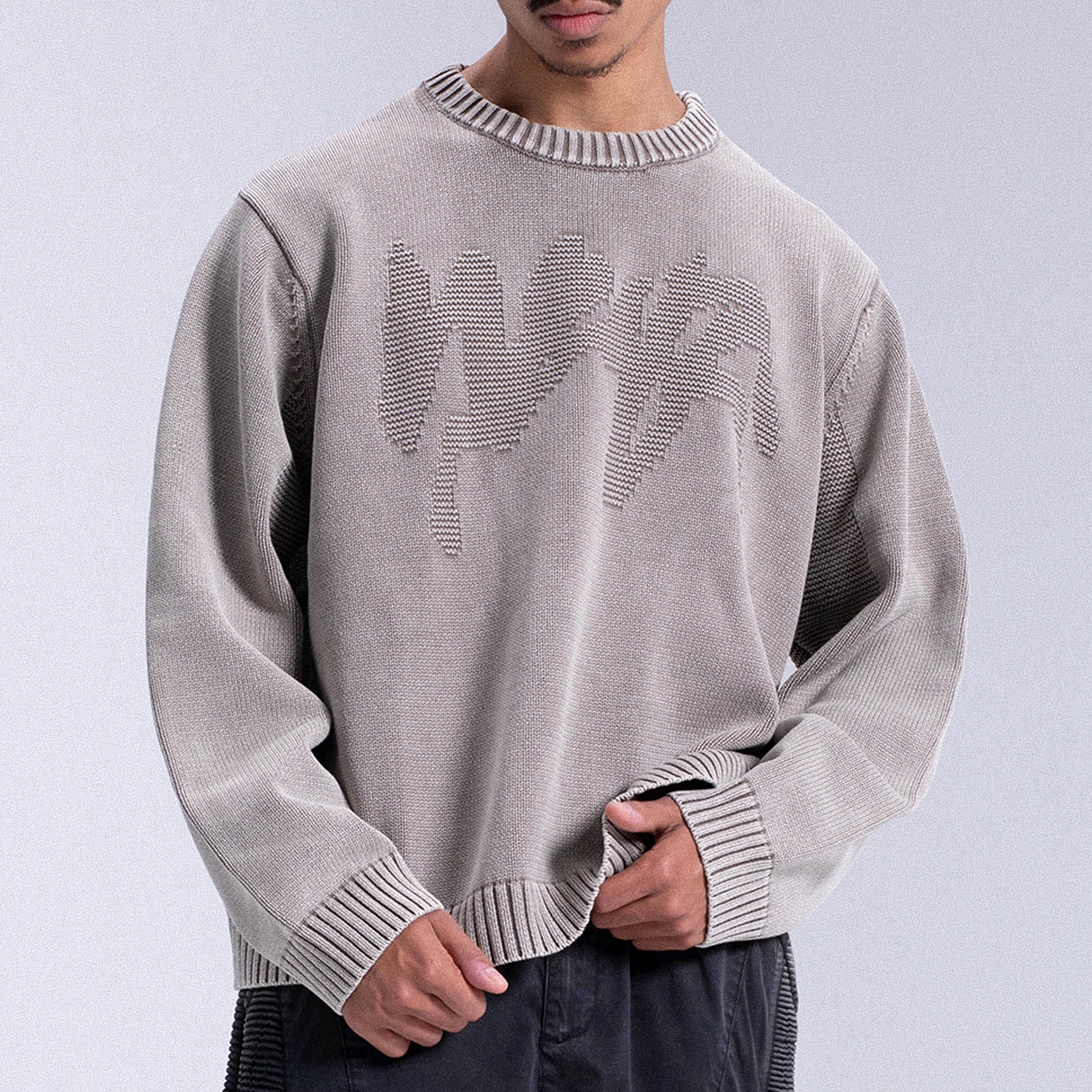 Knitwear "WAFFLE" Logo Weyz - Beige - Image 3
