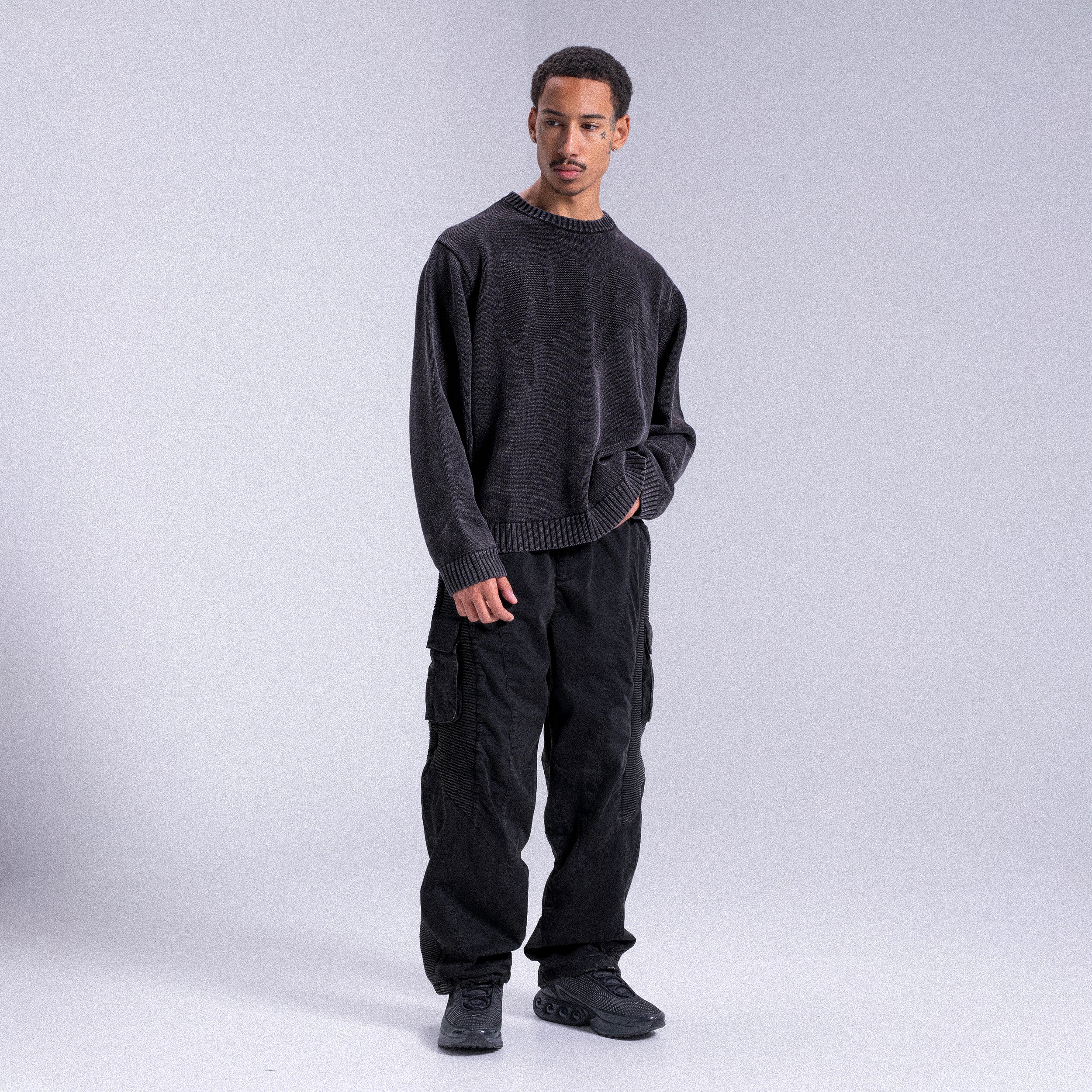 Knitwear "WAFFLE" Logo Weyz - Black - Image 3