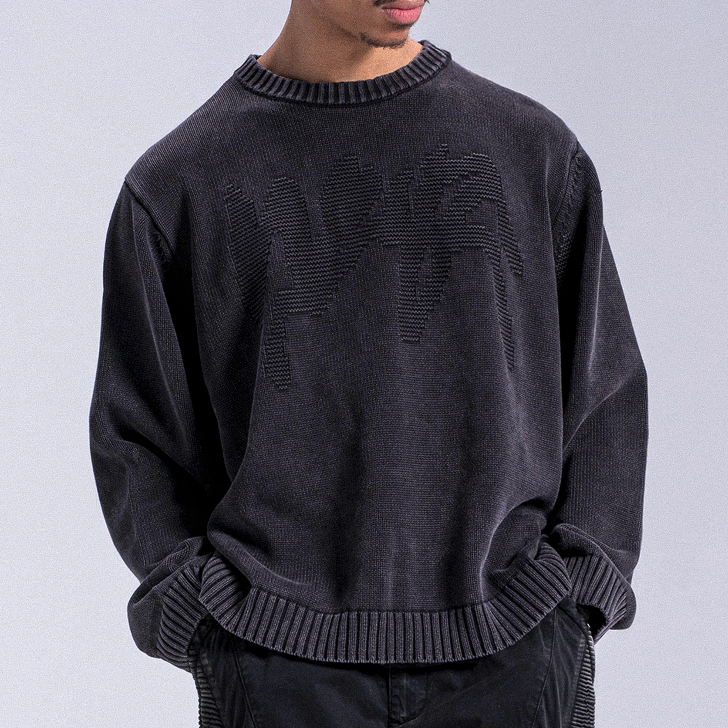 Knitwear "WAFFLE" Logo Weyz - Black - Image 4