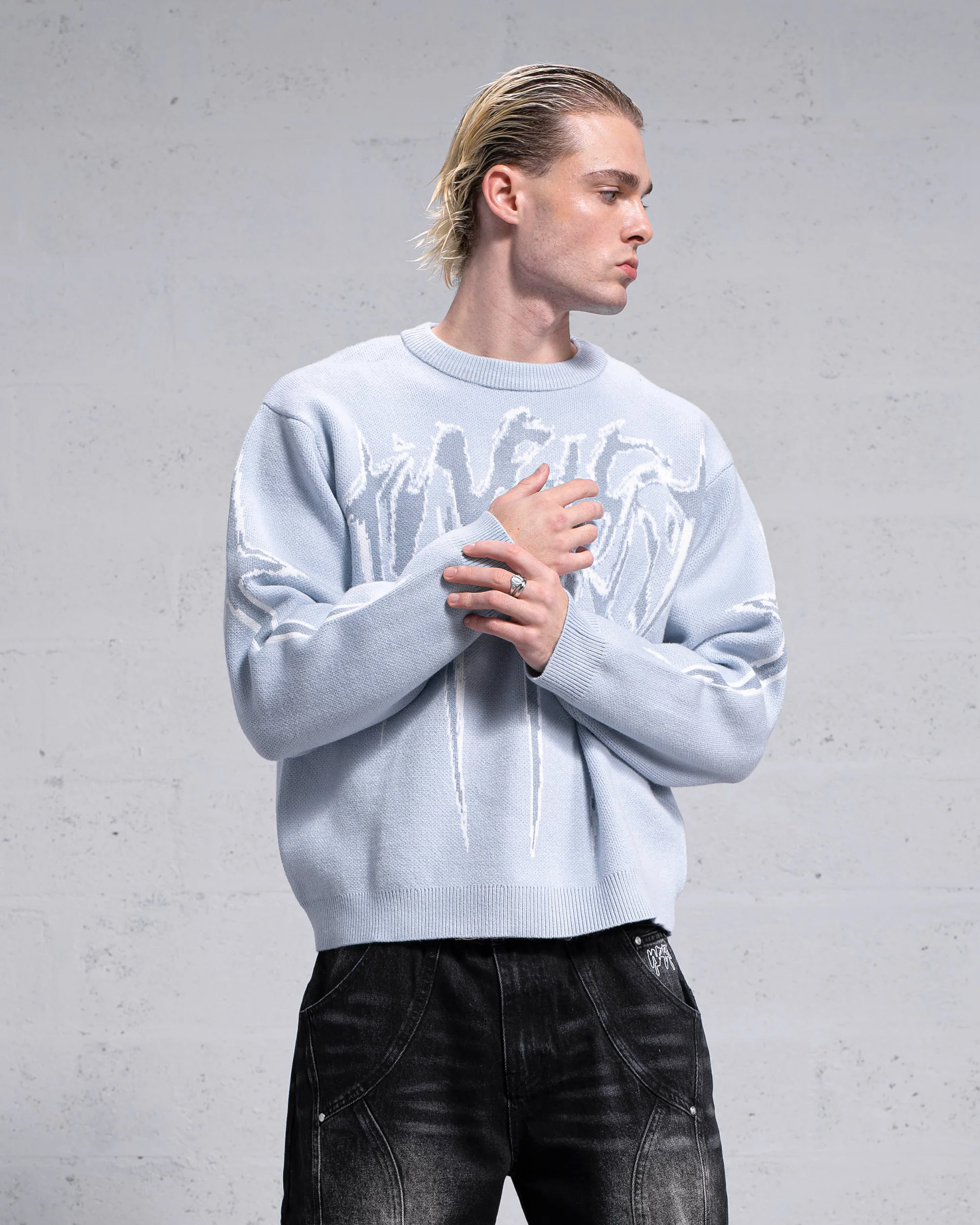 Knitwear "STARS" - Bleu clair - Image 5
