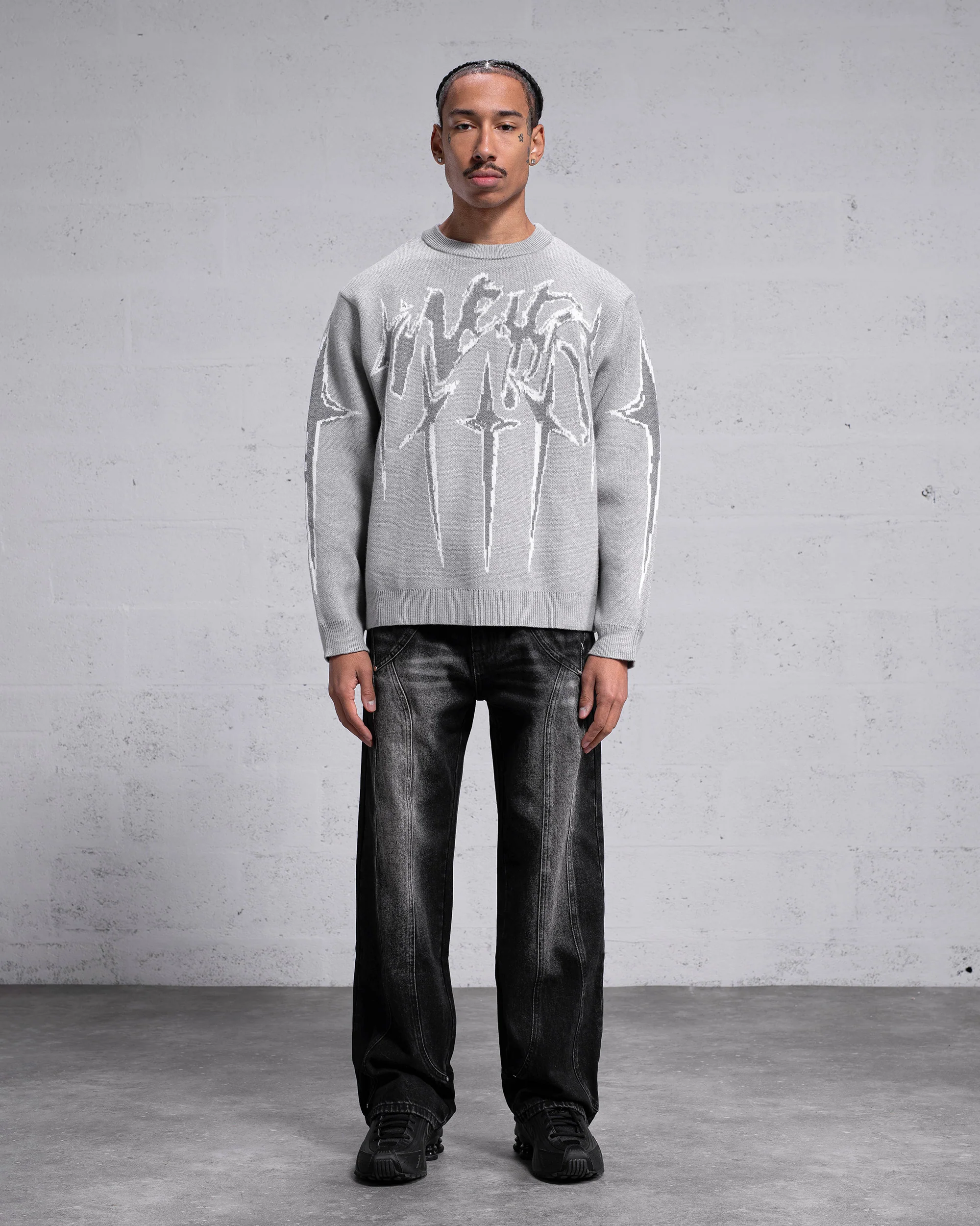 Knitwear "STARS" - Gris clair - Image 3