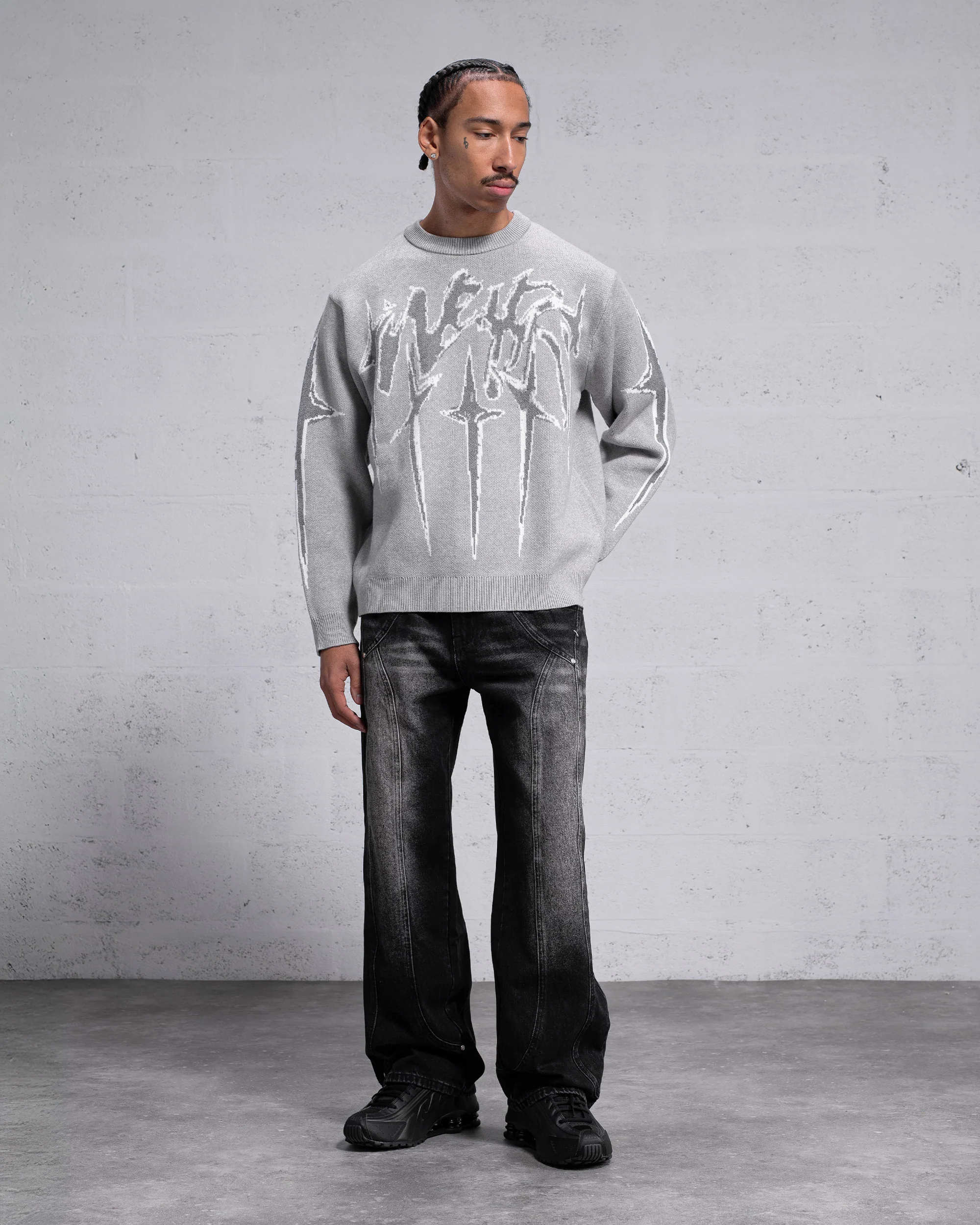 Knitwear "STARS" - Gris clair - Image 4