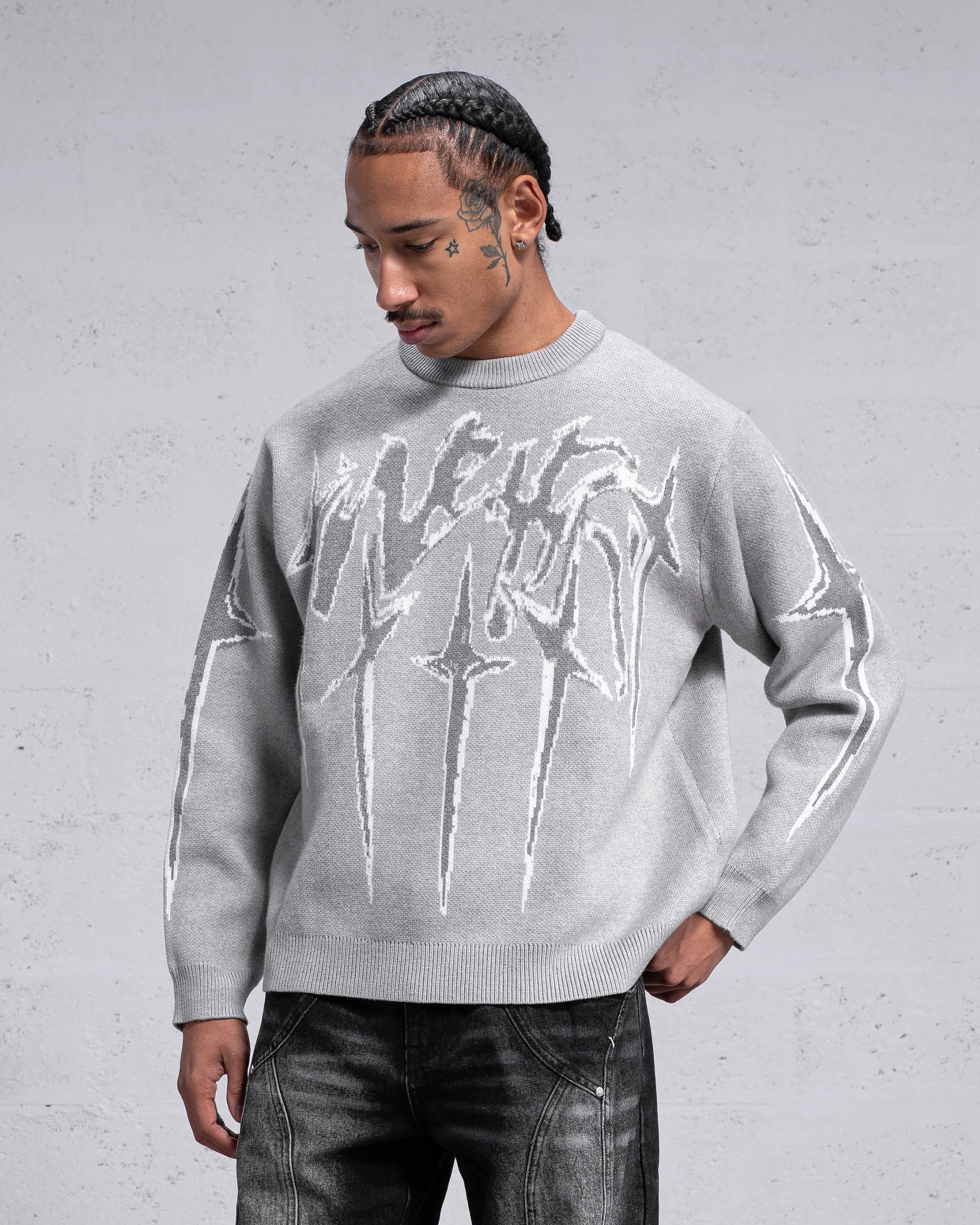 Knitwear "STARS" - Gris clair - Image 5