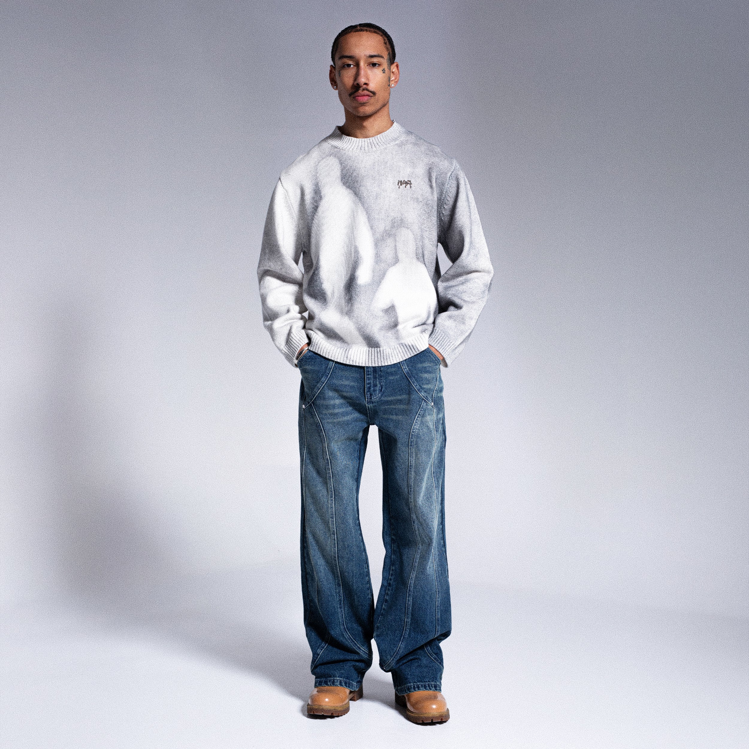 "LEGACY" Knitwear - Gris clair - Image 4