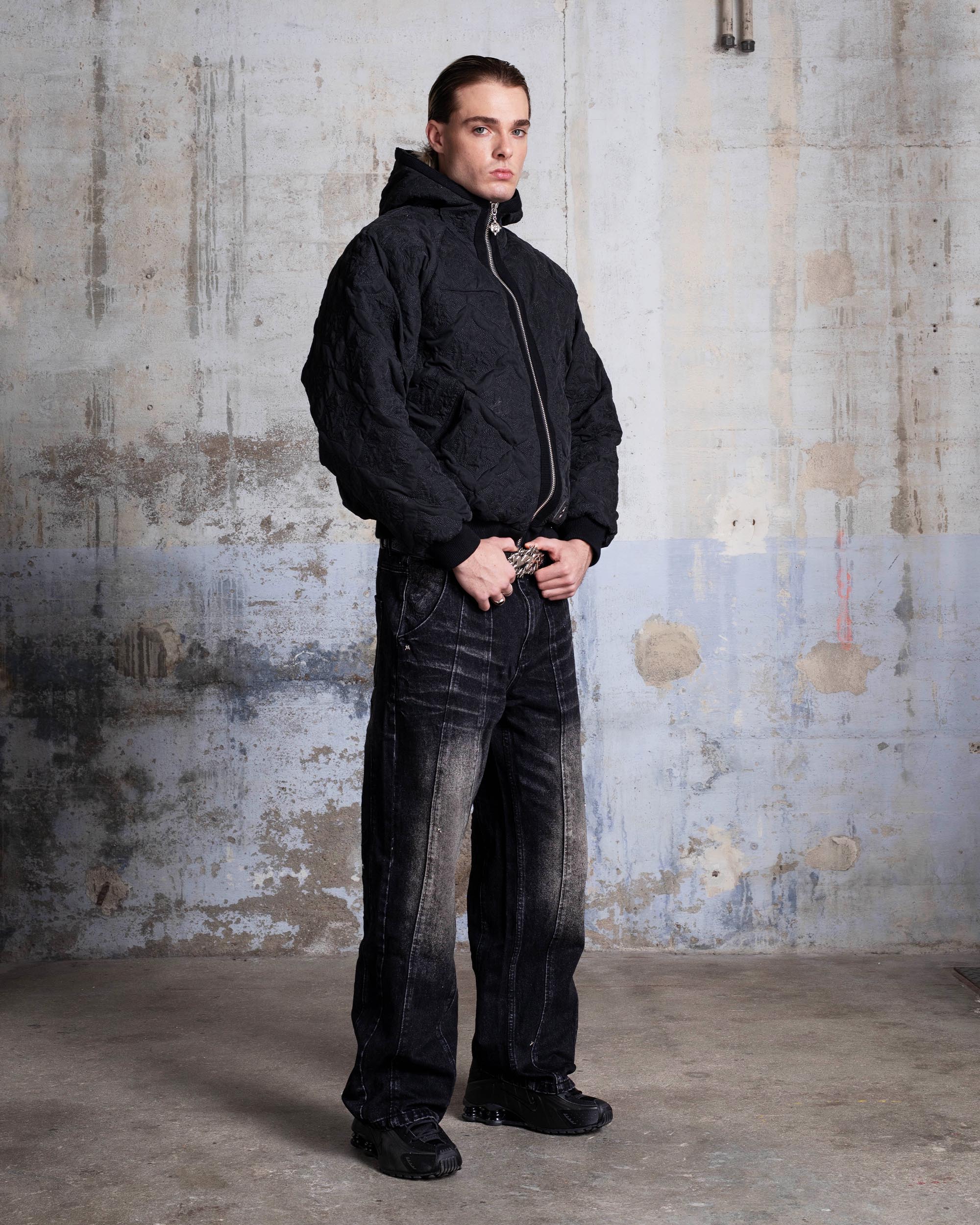 VESTE MATELASSÉE "MONOGRAM" - NOIR - Image 3