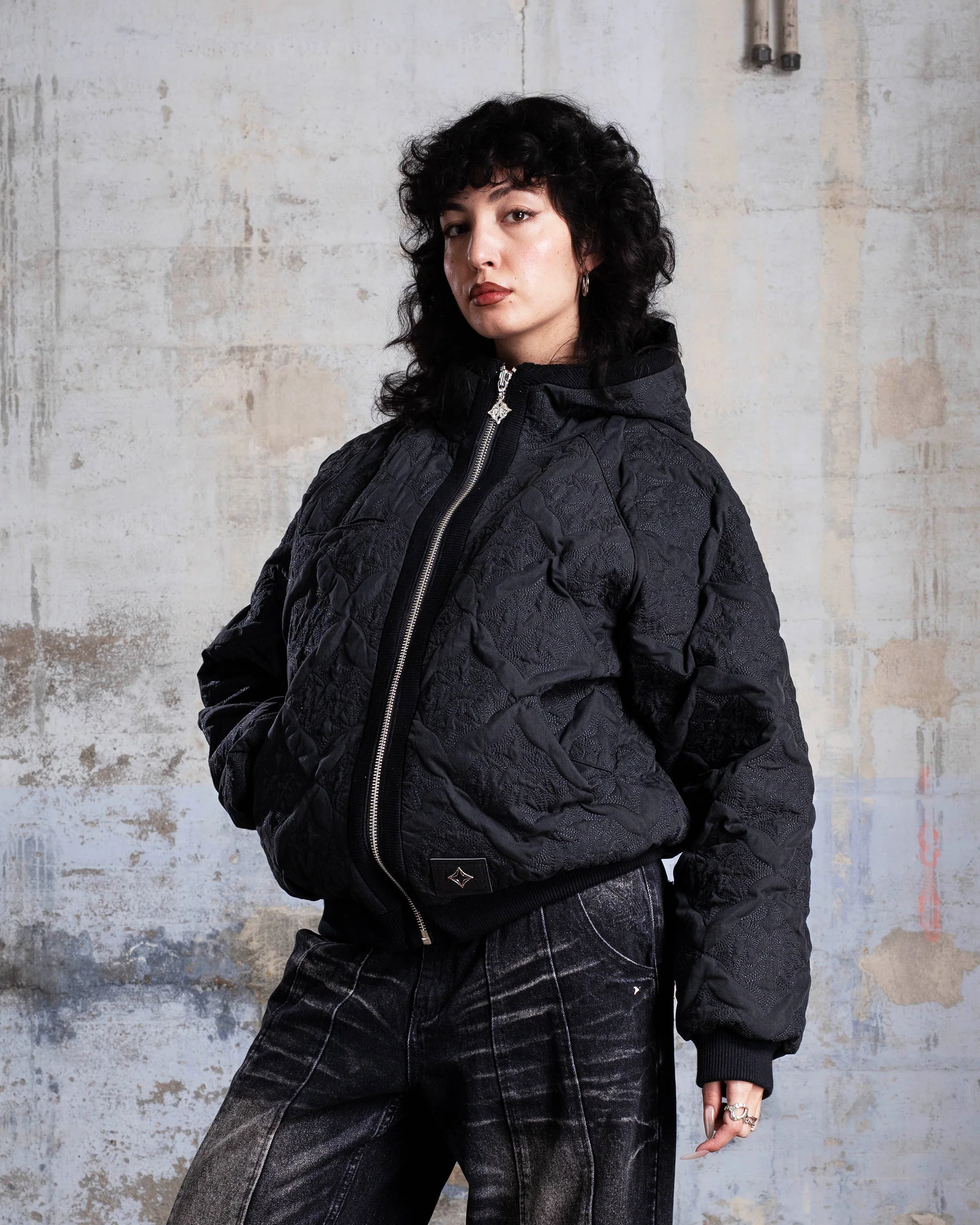 VESTE MATELASSÉE "MONOGRAM" - NOIR - Image 5