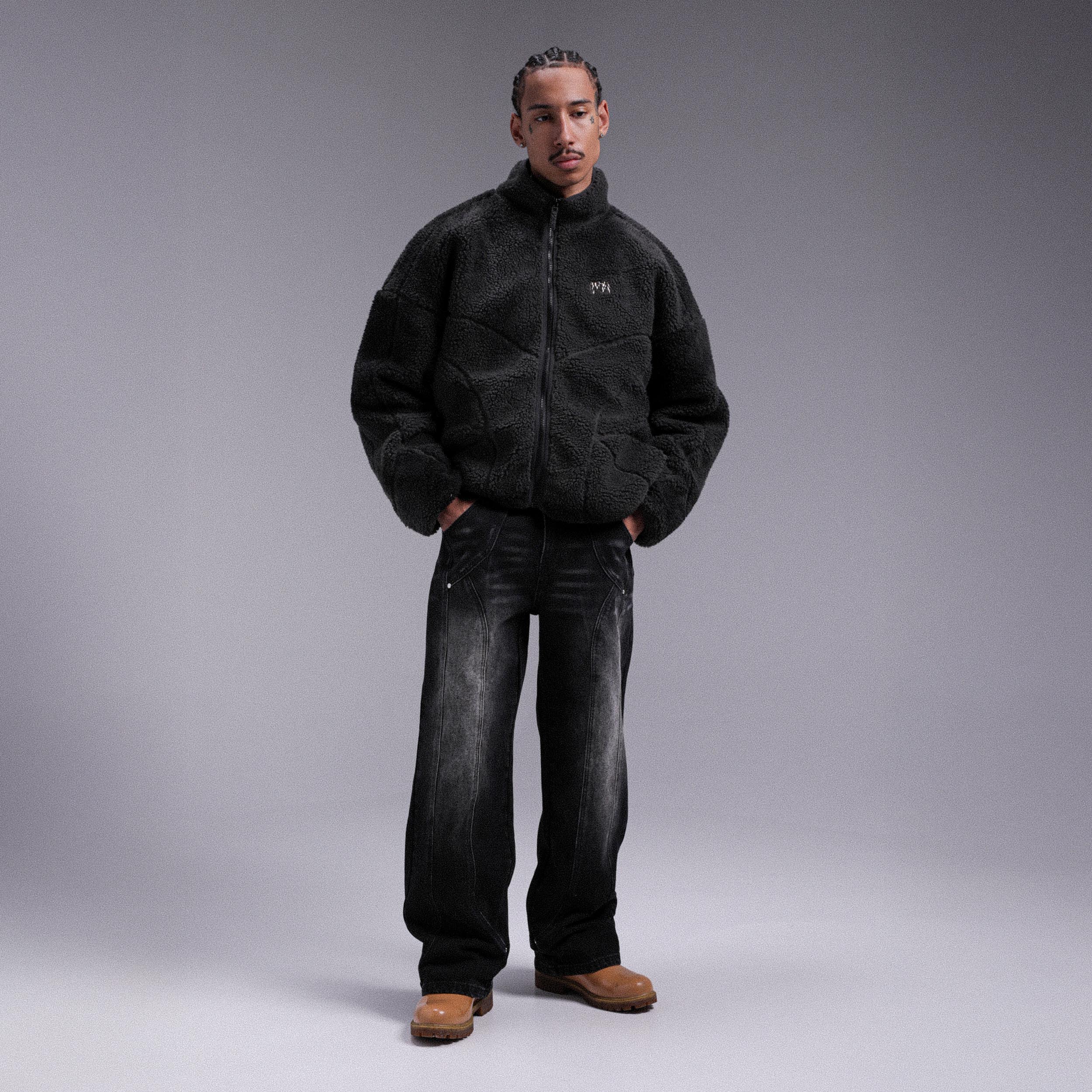 Veste Sherpa "MOON" - Noir - Image 3