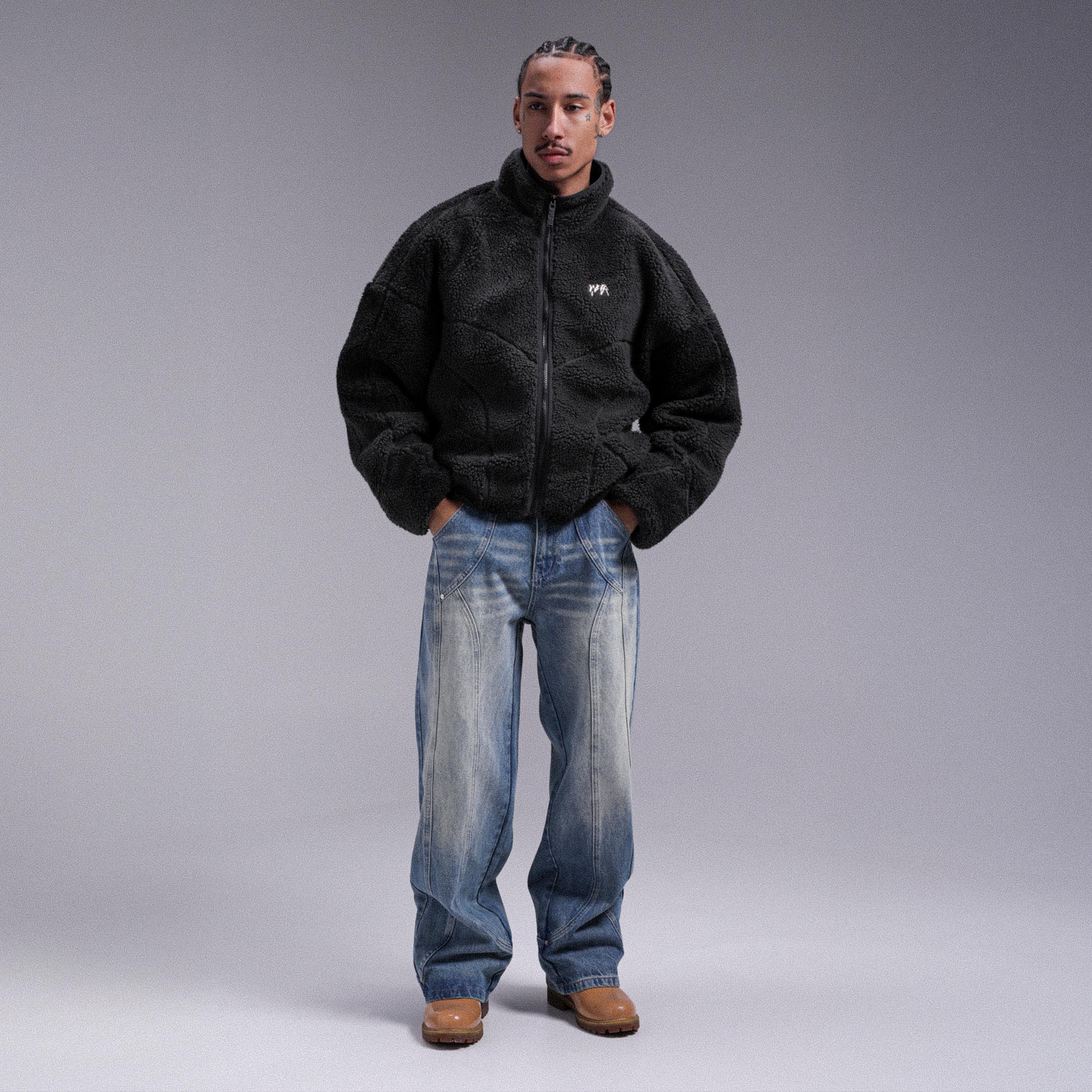 Veste Sherpa "MOON" - Noir - Image 5