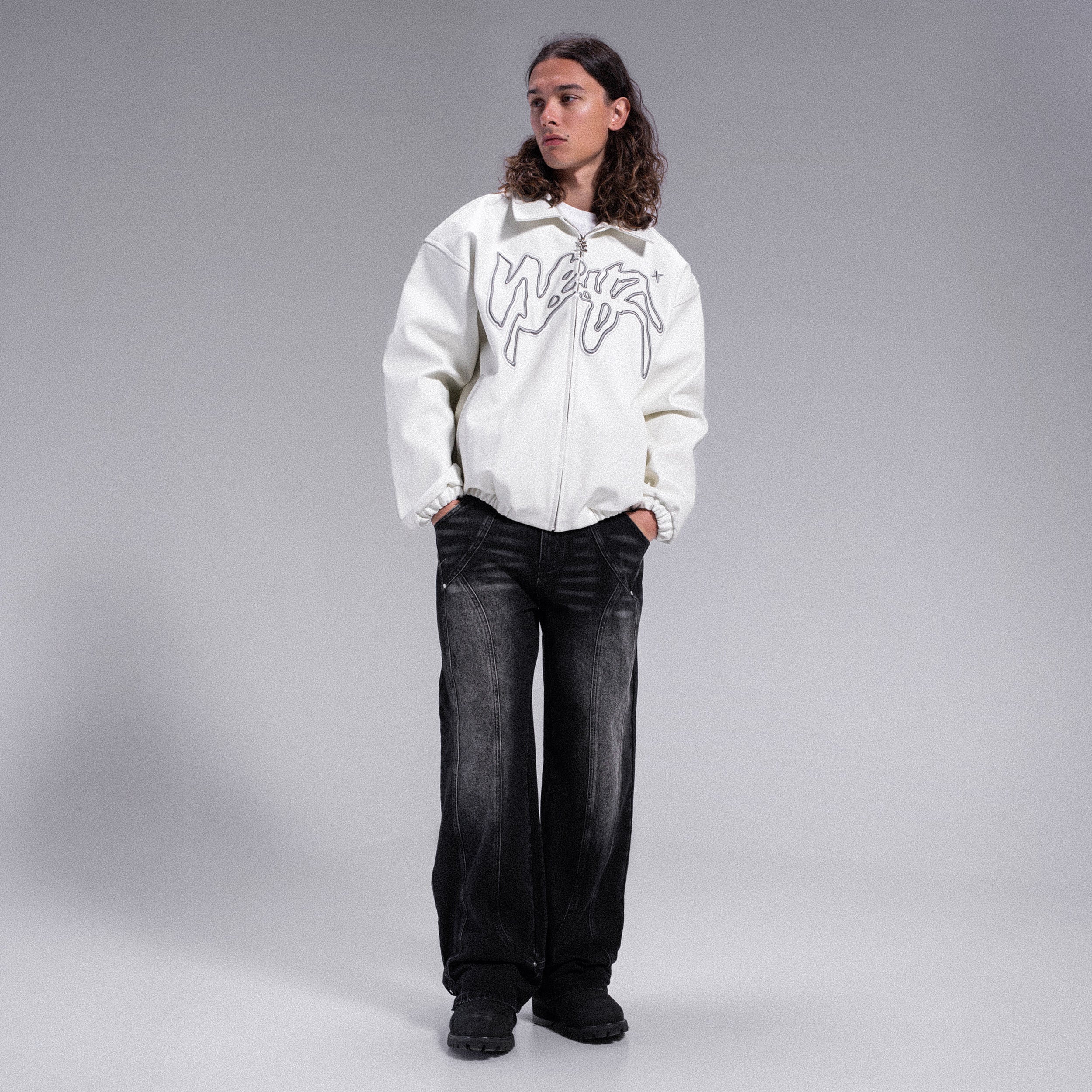 Veste PU-Leather - Édition Blanc Cassé - Image 5