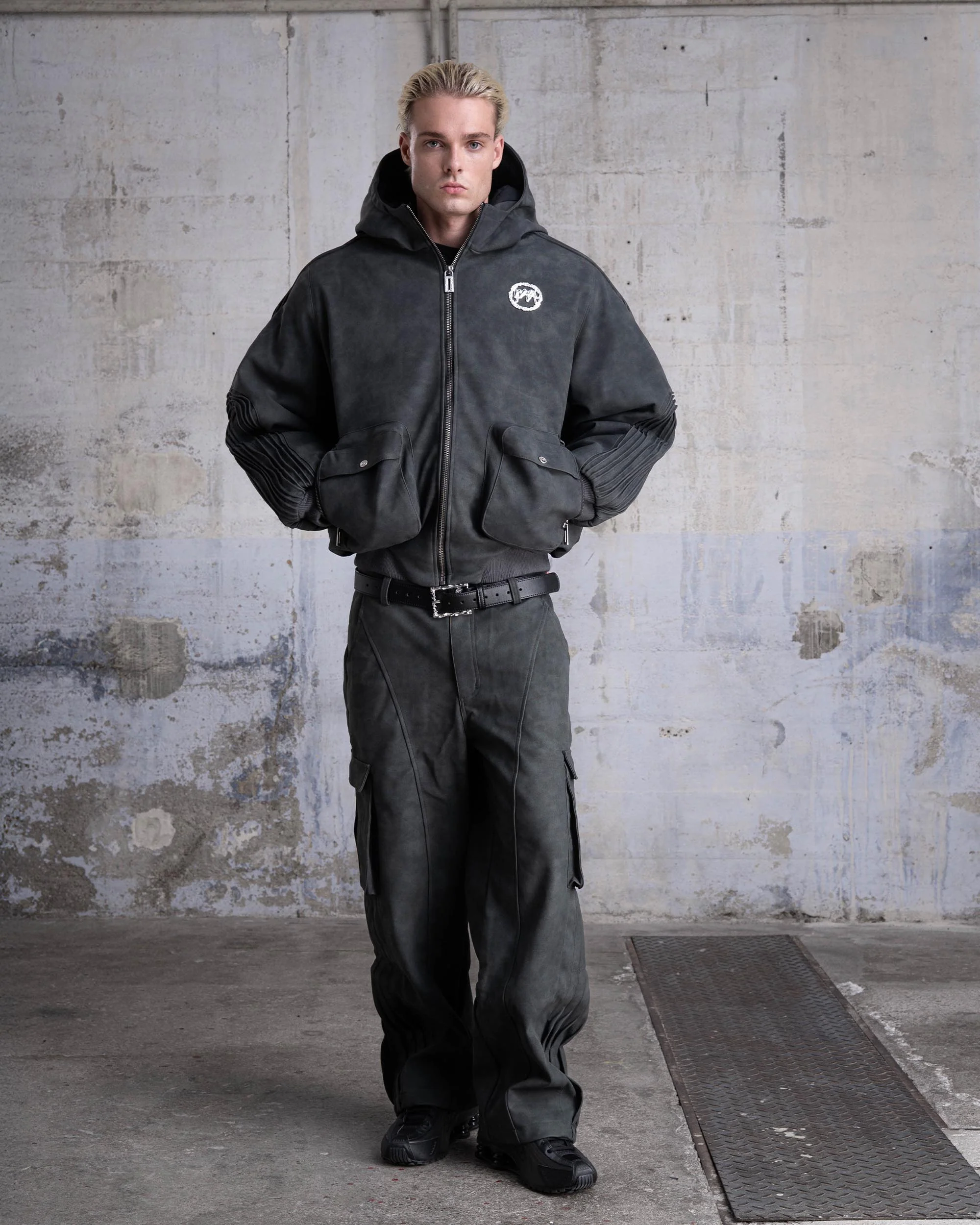 VESTE BOMBER "SHARK" - GRIS FONCÉ - Image 4