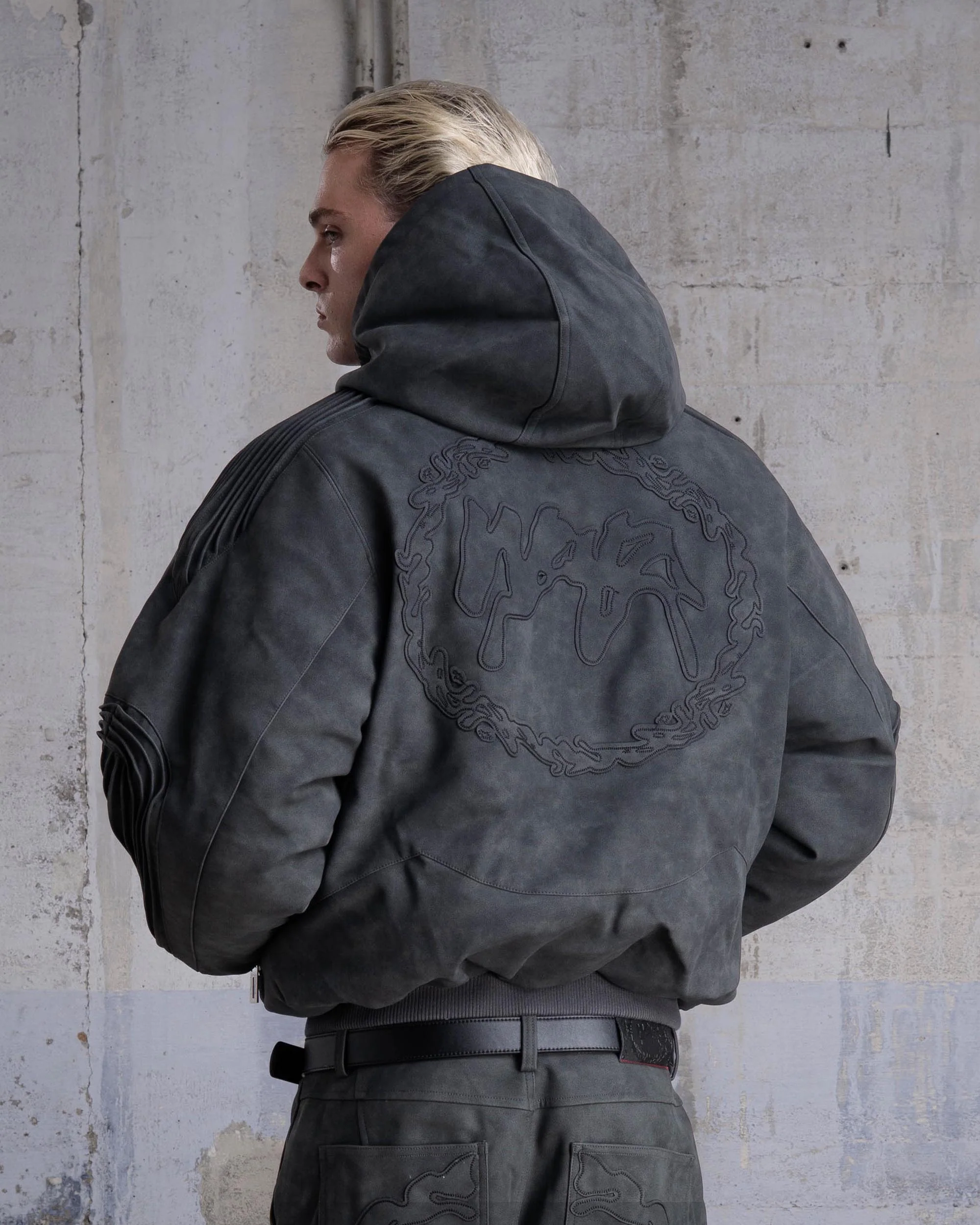 VESTE BOMBER "SHARK" - GRIS FONCÉ - Image 5