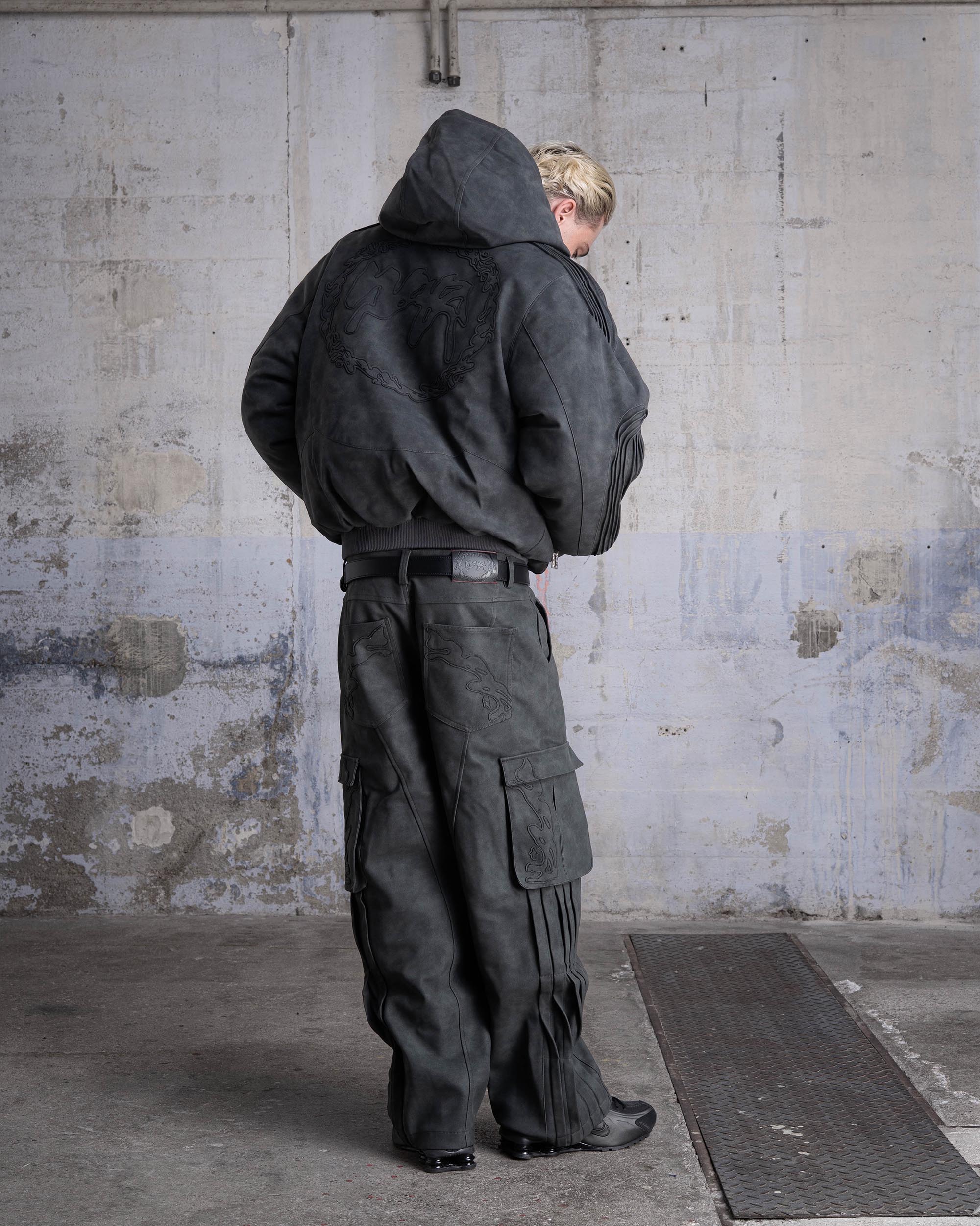 VESTE BOMBER "SHARK" - GRIS FONCÉ - Image 6