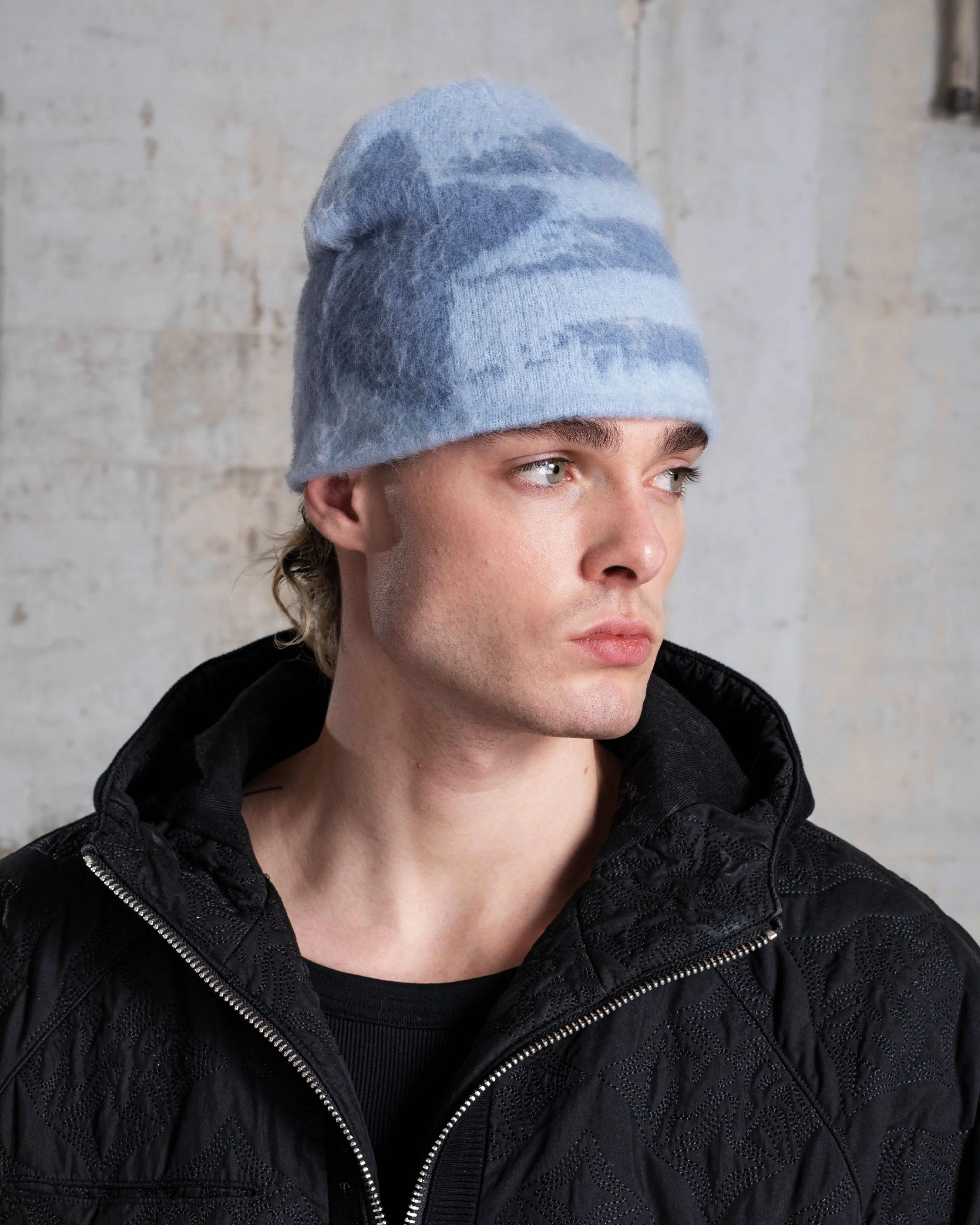 BONNET EN MAILLE ÉPAISSE « STARS » - BLEU GLACIAL - Image 3