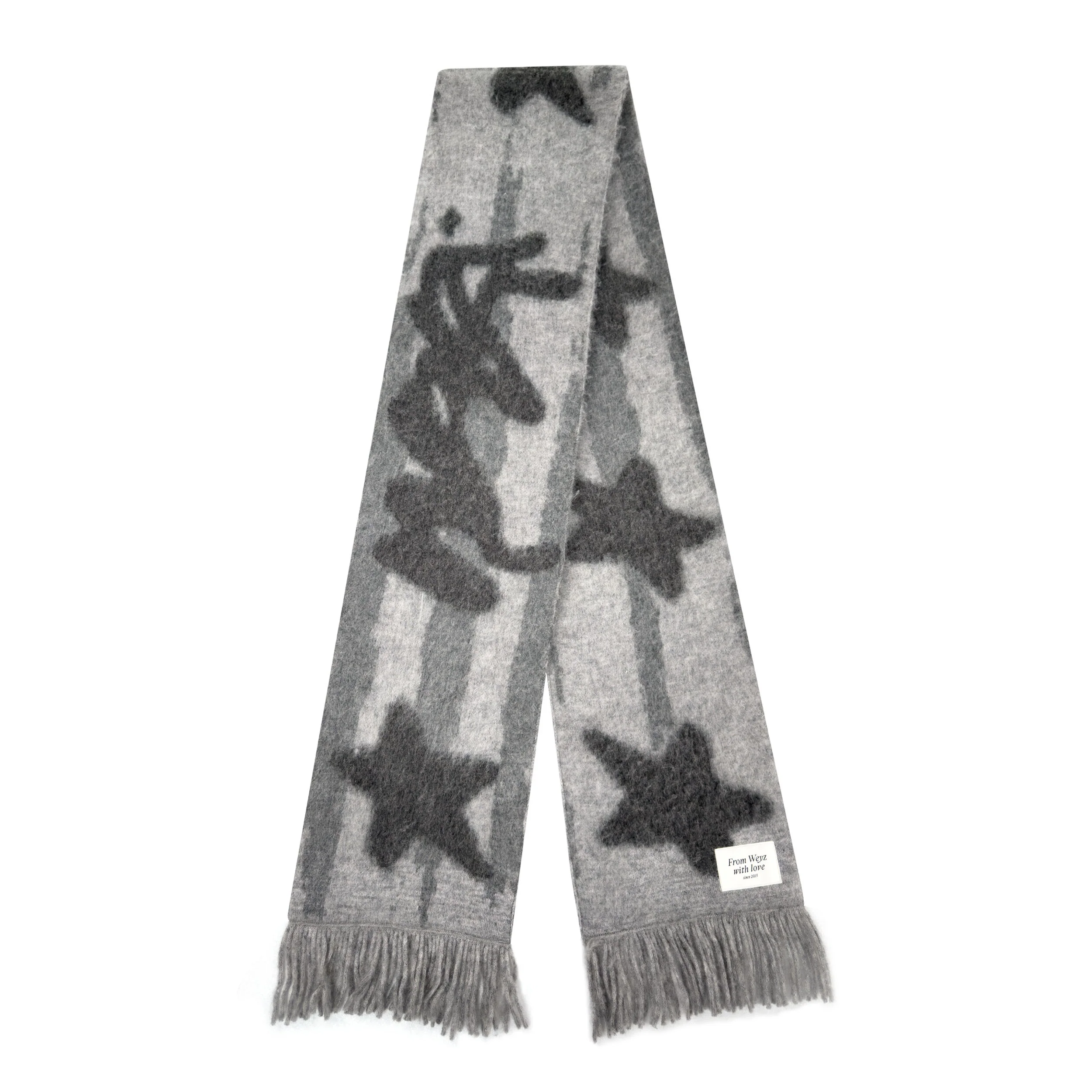 "STARS" ÉCHARPE MAILLE ÉPAISSE - GRIS