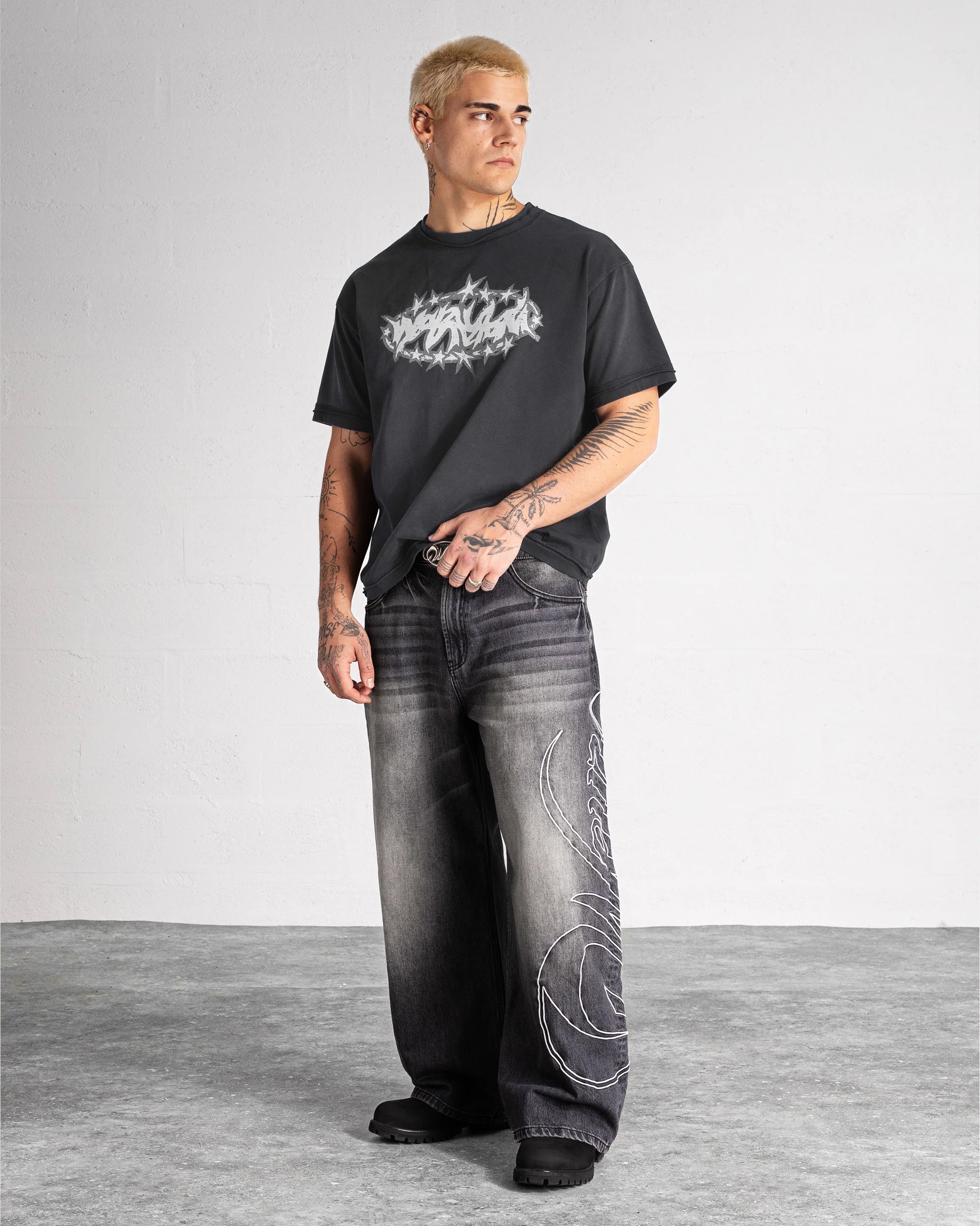 T-shirt “SPIKES” - Faded Black - Image 3