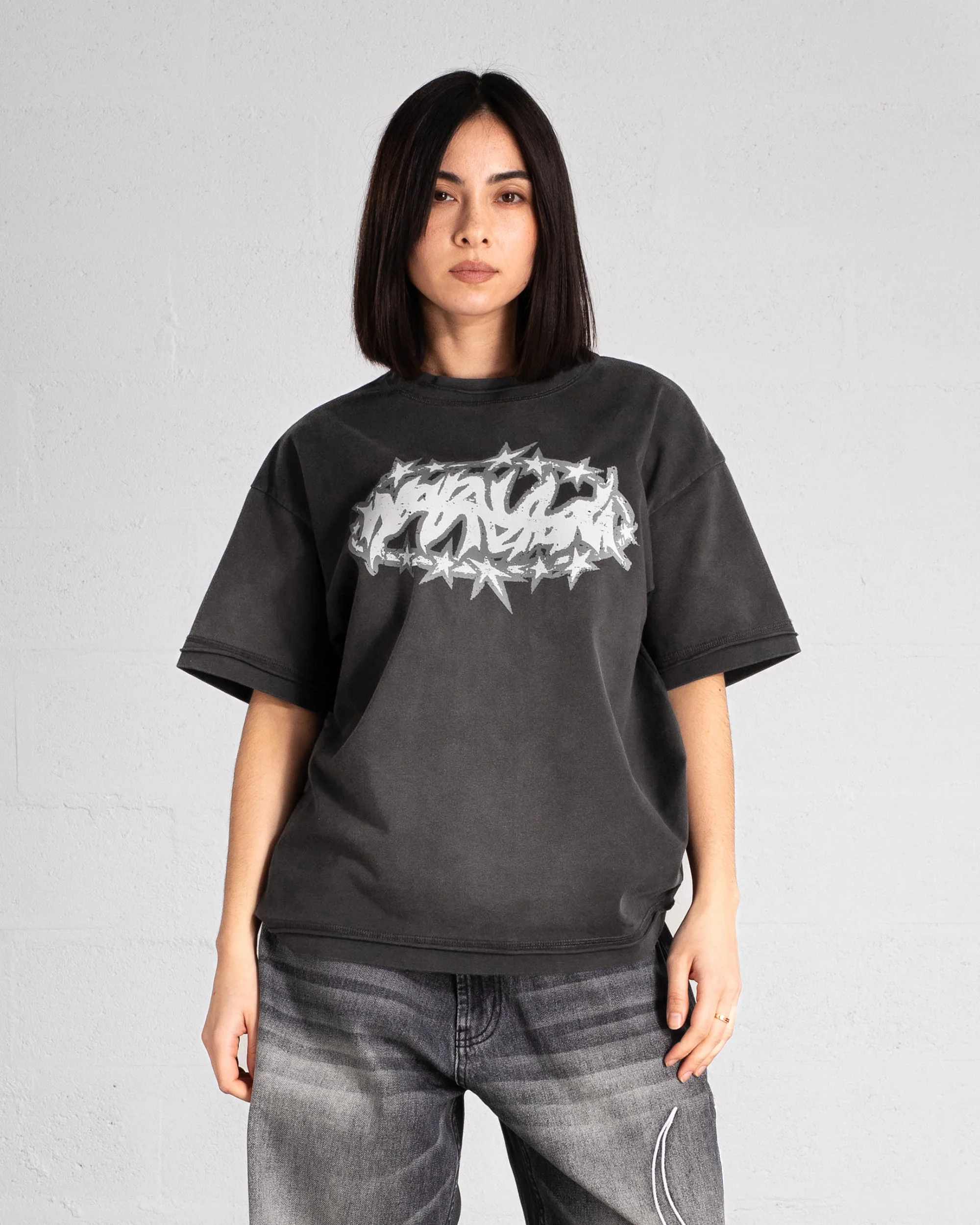 T-shirt “SPIKES” - Faded Black - Image 4