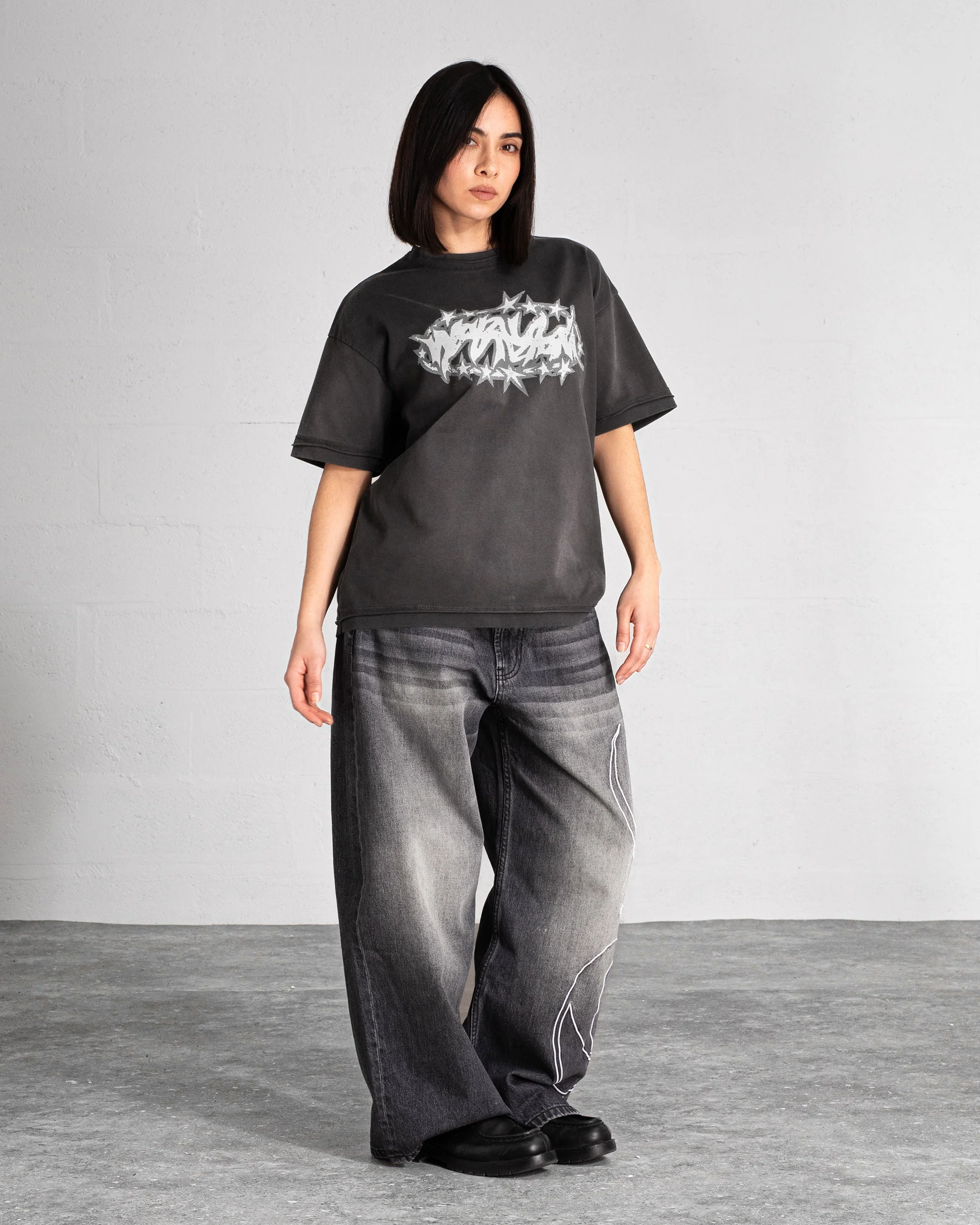 T-shirt “SPIKES” - Faded Black - Image 5