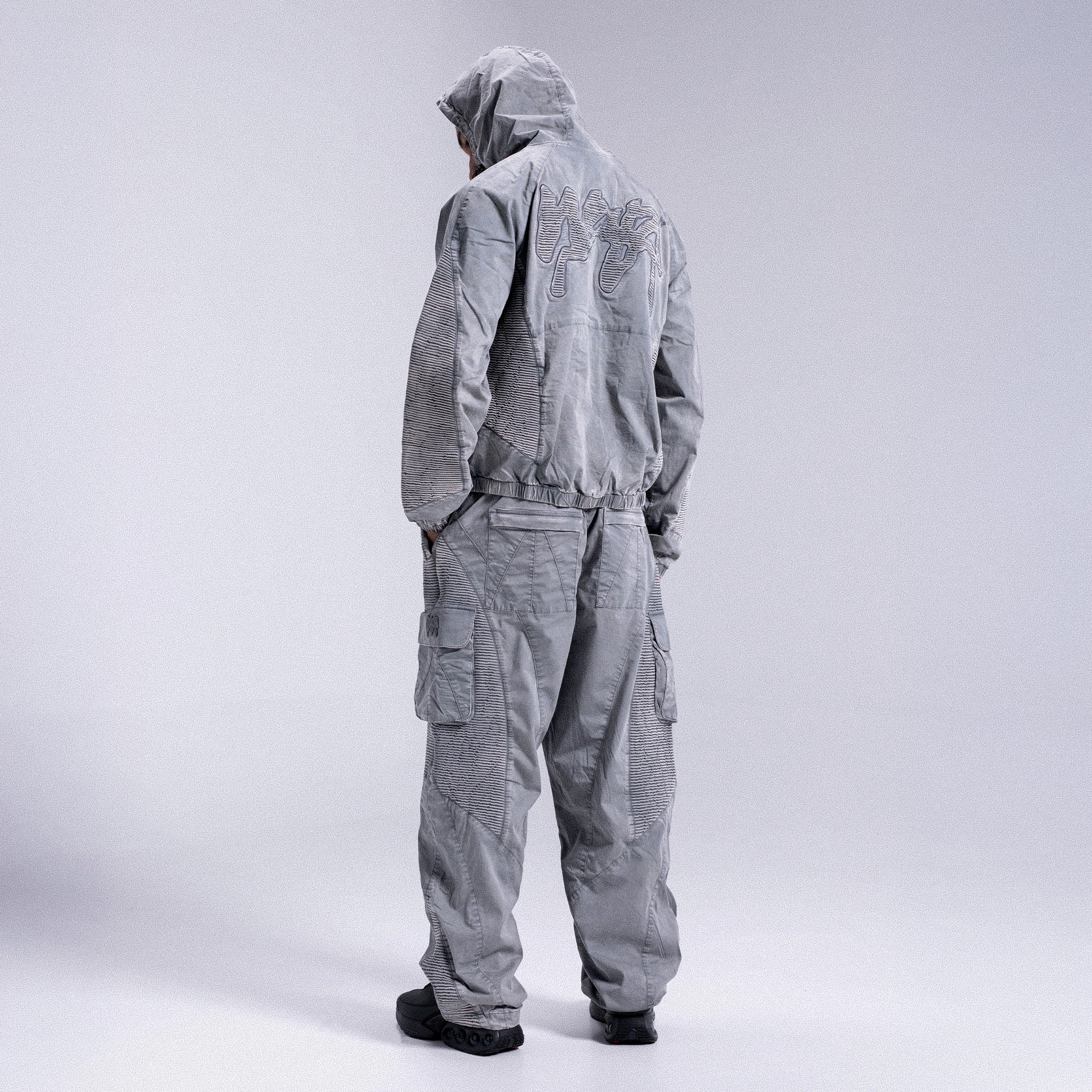 Windbreaker Jacket "STRIPE" - Light Grey - Image 5